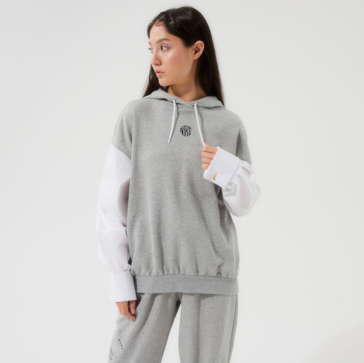 Damen NIKE HOODIE W   NSW ICN CLSH FLC GX HOODIE DD5052-063 Grau