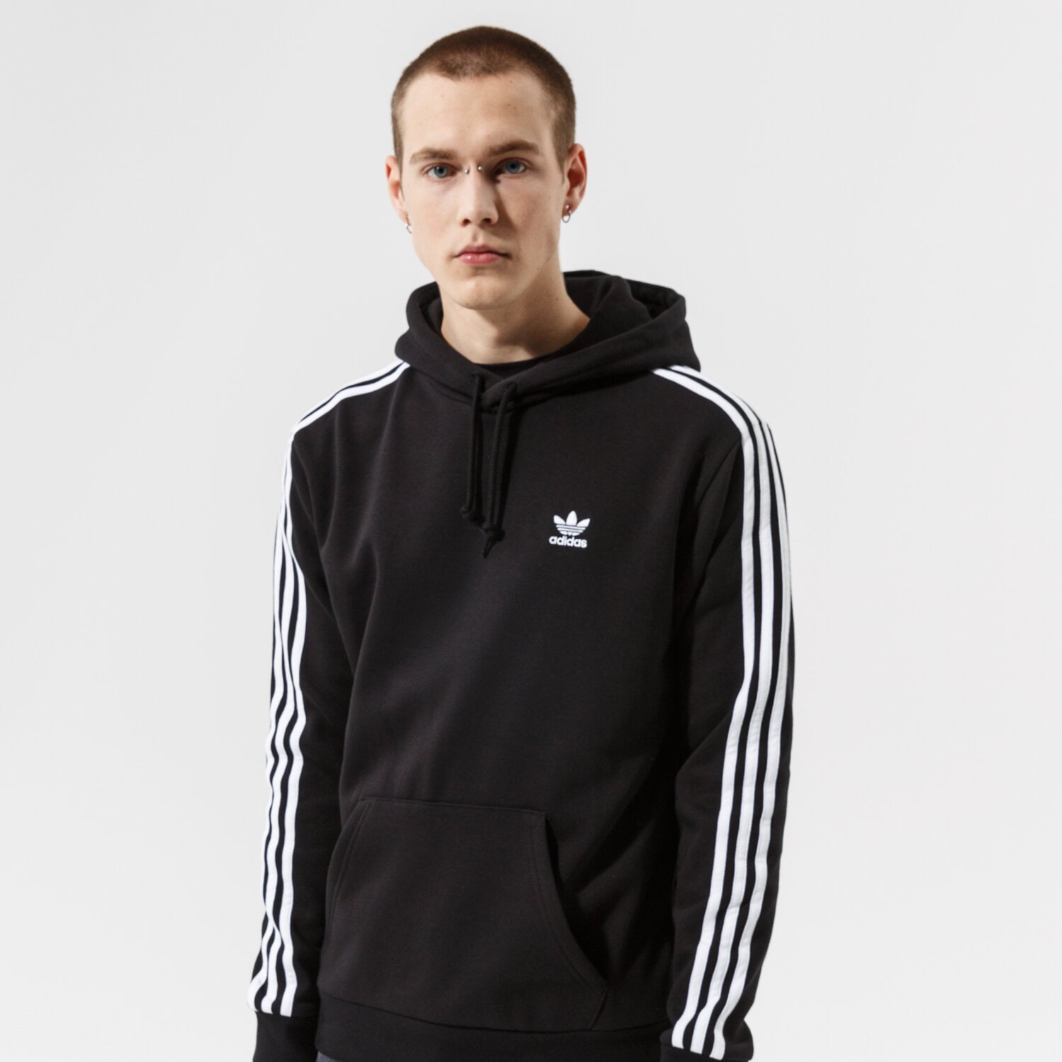 Herren ADIDAS HOODIE 3-STRIPES HOODY H06676 Schwarz