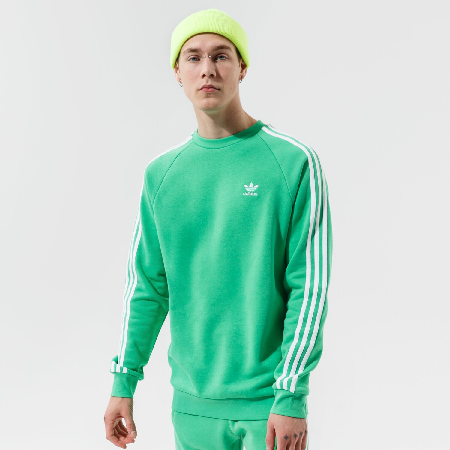 Herren ADIDAS SWEATSHIRT 3-STRIPES CREW H06670 Grün