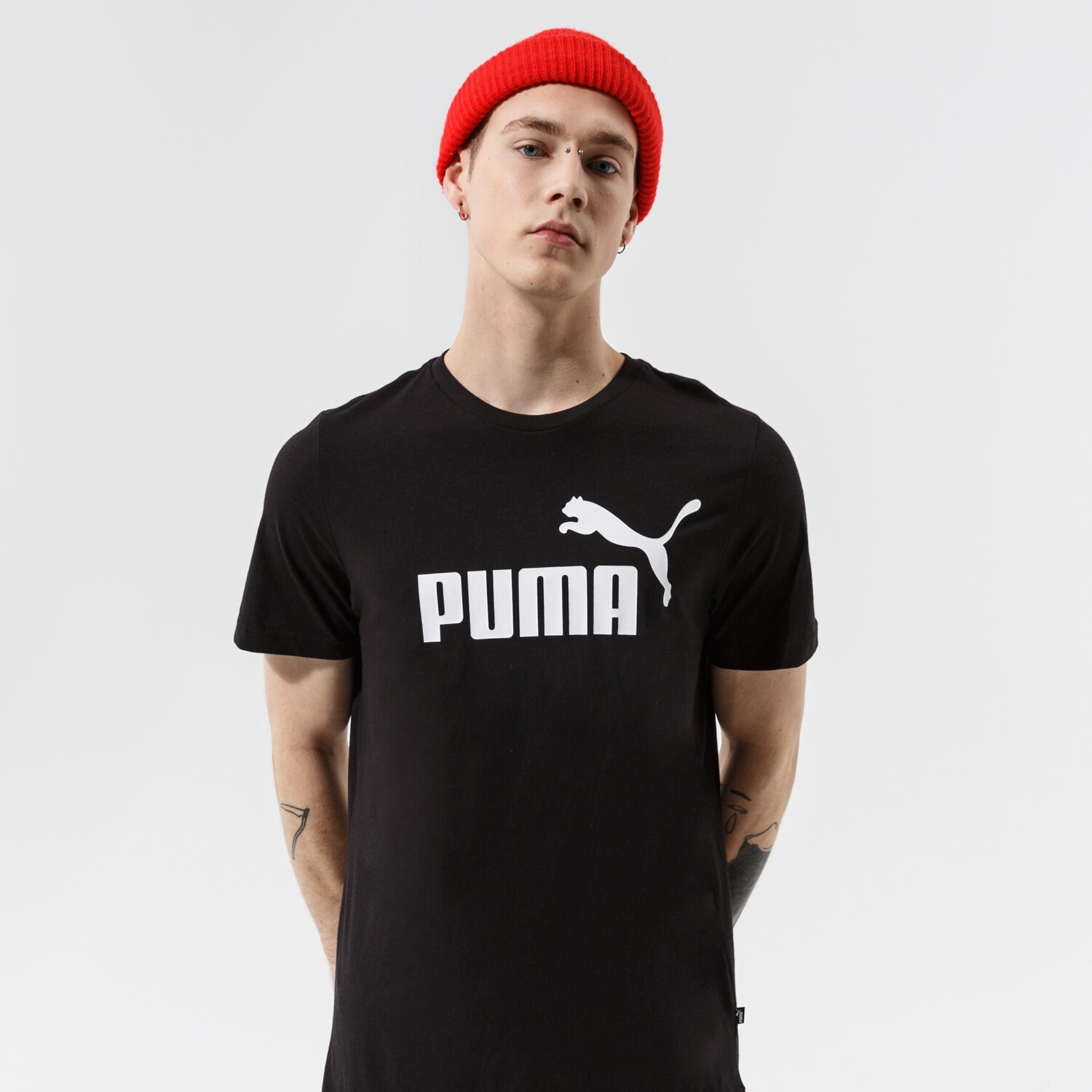 Herren T-Shirt PUMA T-SHIRT ESS LOGO TEE - PUMA BLACK 58666601 Schwarz