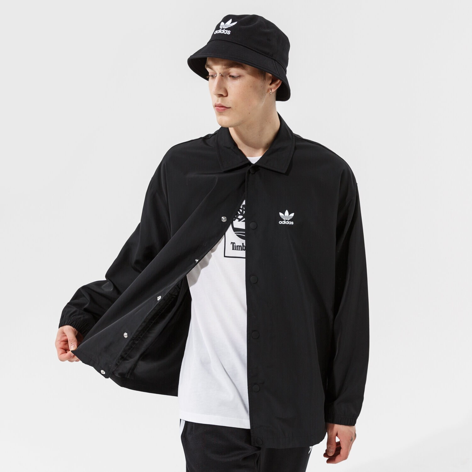 Herren Übergangsjacke ADIDAS JACKE COACH JACKET H09129 Schwarz