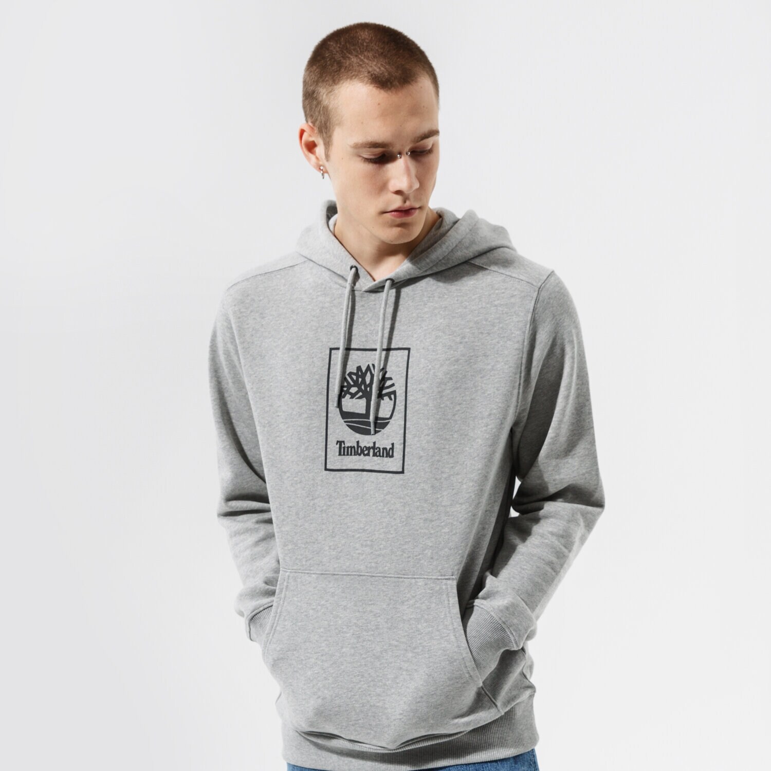 Herren TIMBERLAND HOODIE TREE LOGO HOODED MEDIUM GREY HEATHER TB0A5PHM0521 Grau