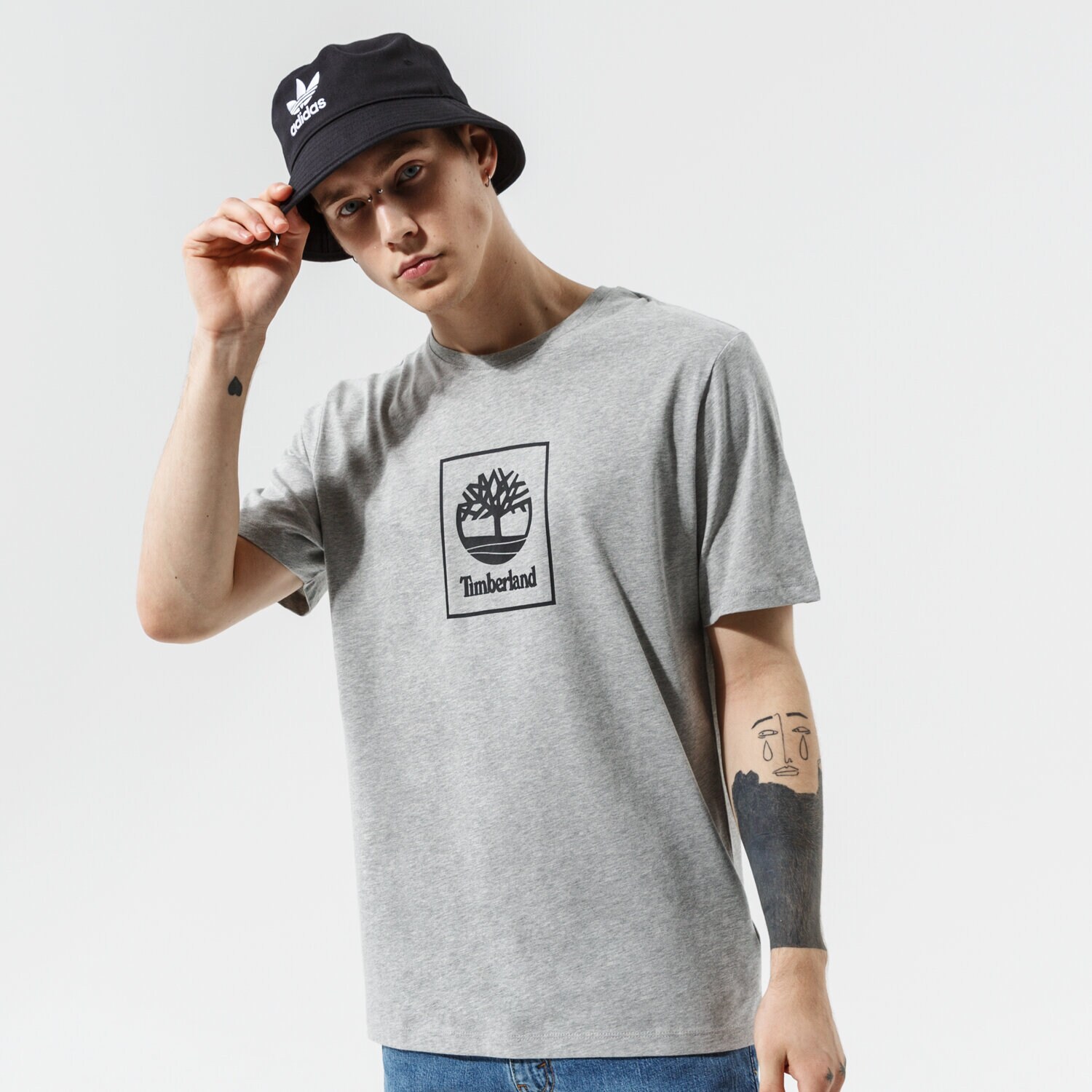 Herren T-Shirt TIMBERLAND T-SHIRT TREE LOGO TEE MEDIUM GREY HEATHER TB0A5PJV0521 Grau