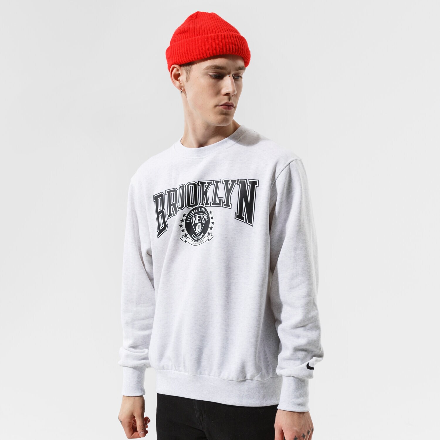 Herren NIKE SWEATSHIRT BKN M NK FLC CREW CTS 75 NBA DJ2795-051 Grau
