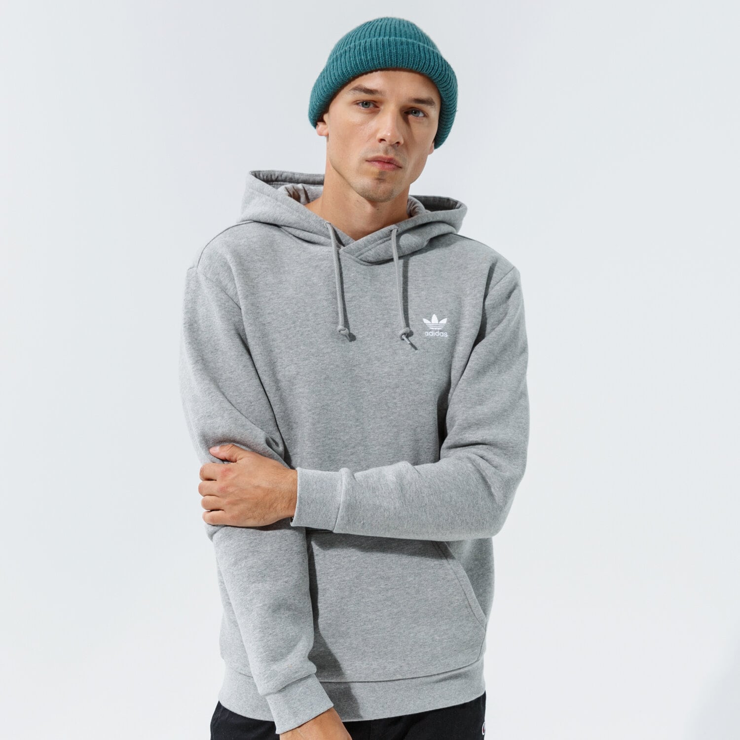 Adidas hoodie trefoil grau 2025