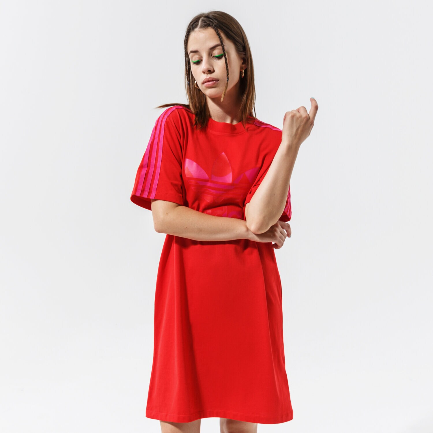 Damen Kleid ADIDAS KLEID TEE TRAININGSANZUGS H20486 Rot