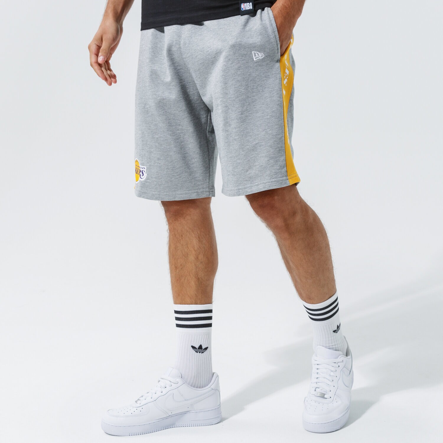 Herren Shorts NEW ERA SHORTS NBA SIDE PANEL SHORT LAKERS LOS ANGELES LAKER 12590889 Grau