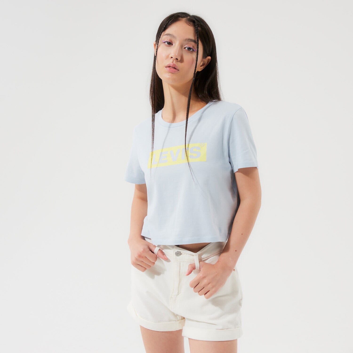 Damen T-Shirt LEVI'S T-SHIRT CROPPED JORDIE TEE A0785-0011 Blau