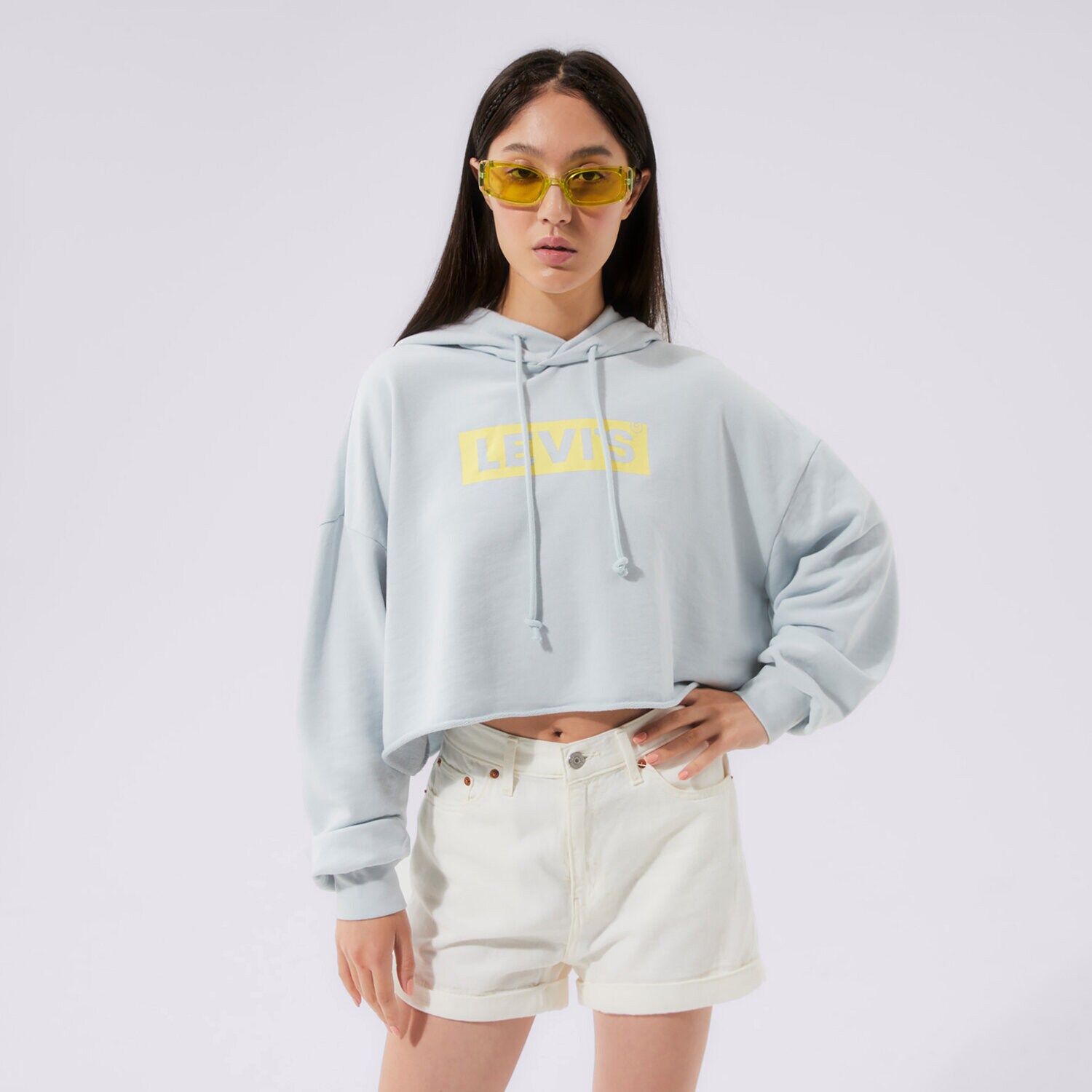 Damen LEVI'S HOODIE GRAPHIC CROP PRISM T3 A0889-0010 Blau