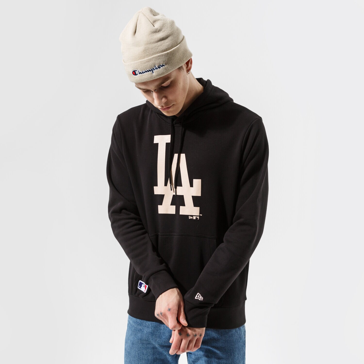 Herren NEW ERA HOODIE MLB SEASNL TEAM LOGO HOODY LOSDOD BLKBSK 12827239 Schwarz