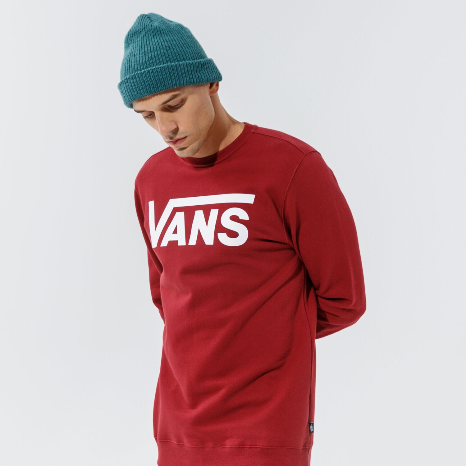 Herren VANS SWEATSHIRT VANS CLASSIC CREW II VN0A456AZBS1 Dunkelrot