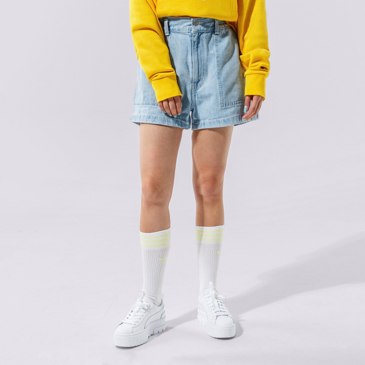 Damen Shorts LEVI'S SHORTS HIGH WAIST A LINE SHORT A0973-0001 Blau