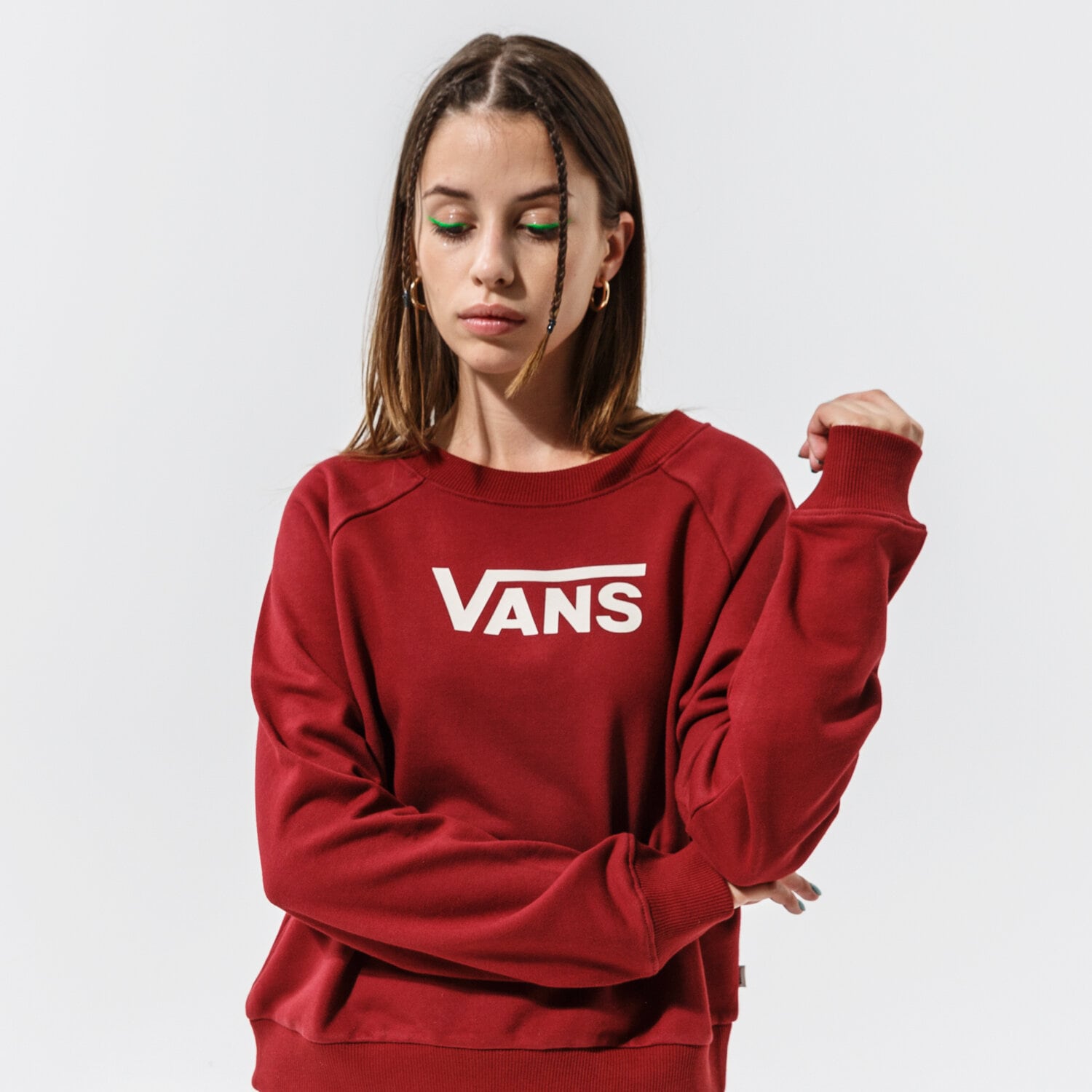 Damen VANS SWEATSHIRT FLYING V FT BOXY CREW VN0A47THZBS1 Dunkelrot