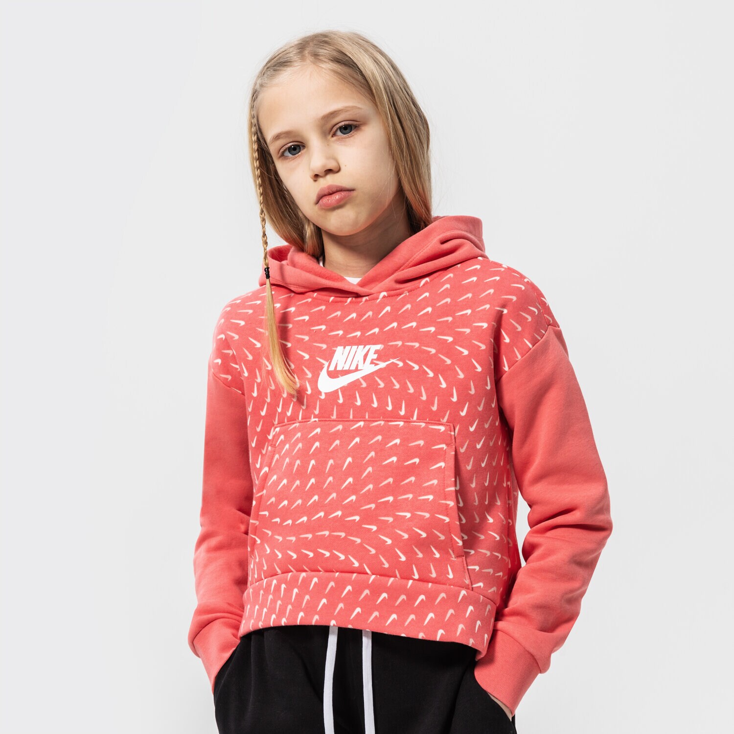 Kinder NIKE HOODIE G NSW FLC AOP HOODIE GIRL DM8231-603 Rosa