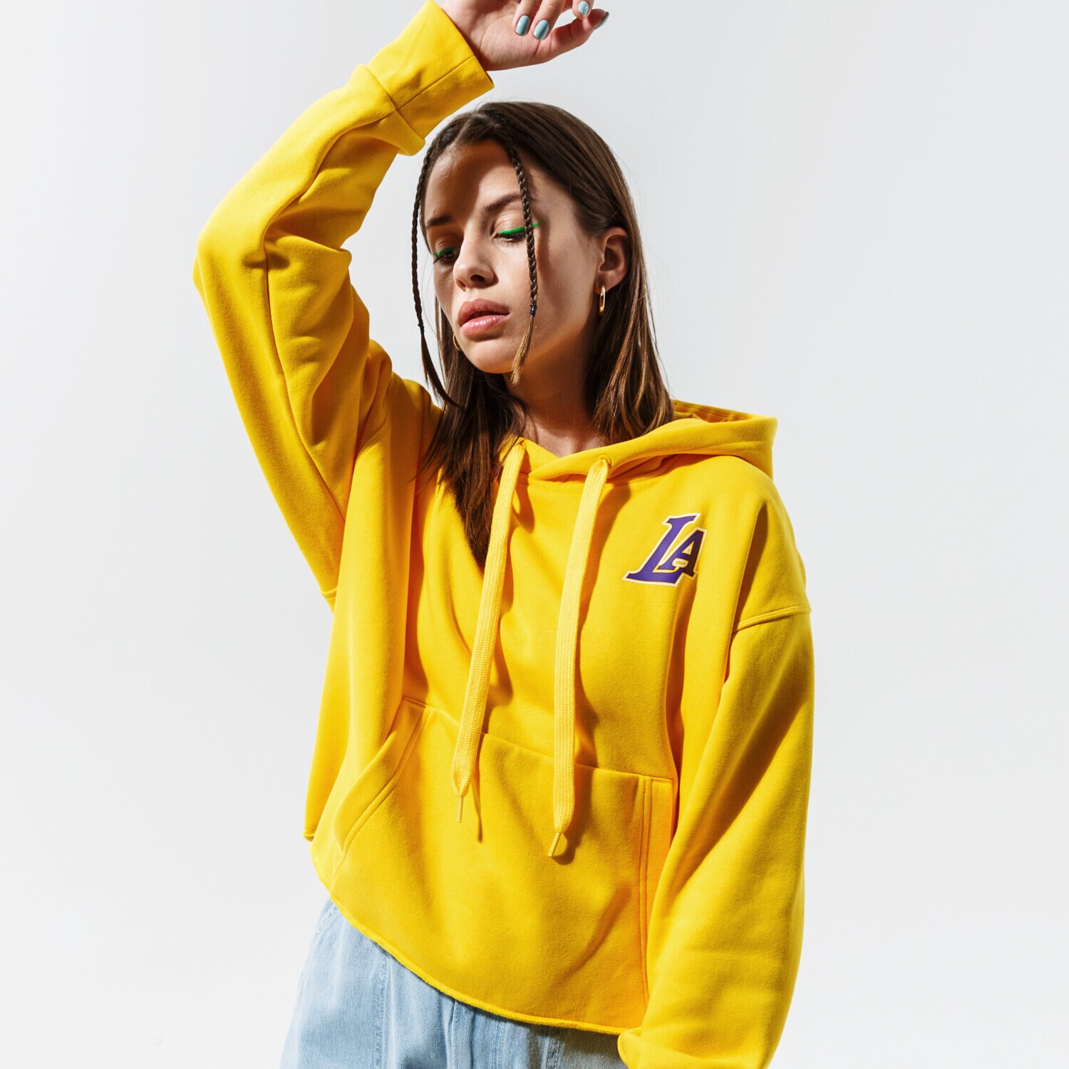 Damen NIKE HOODIE LAL W NK PO FLC ESSNTL NBA DB1469-728 Gelb