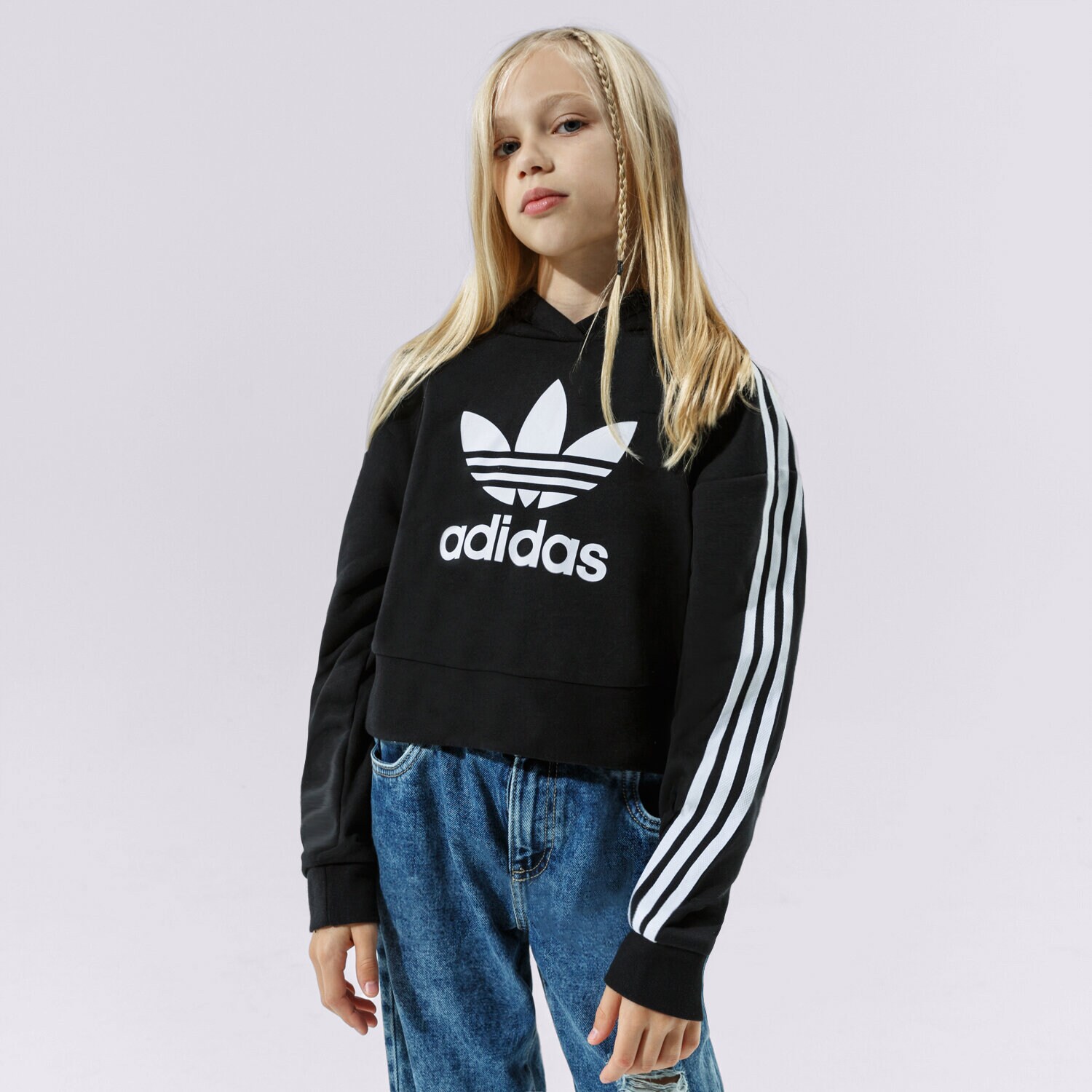 Kinder ADIDAS HOODIE CROPPED HOODIE GIRL H32337 Schwarz