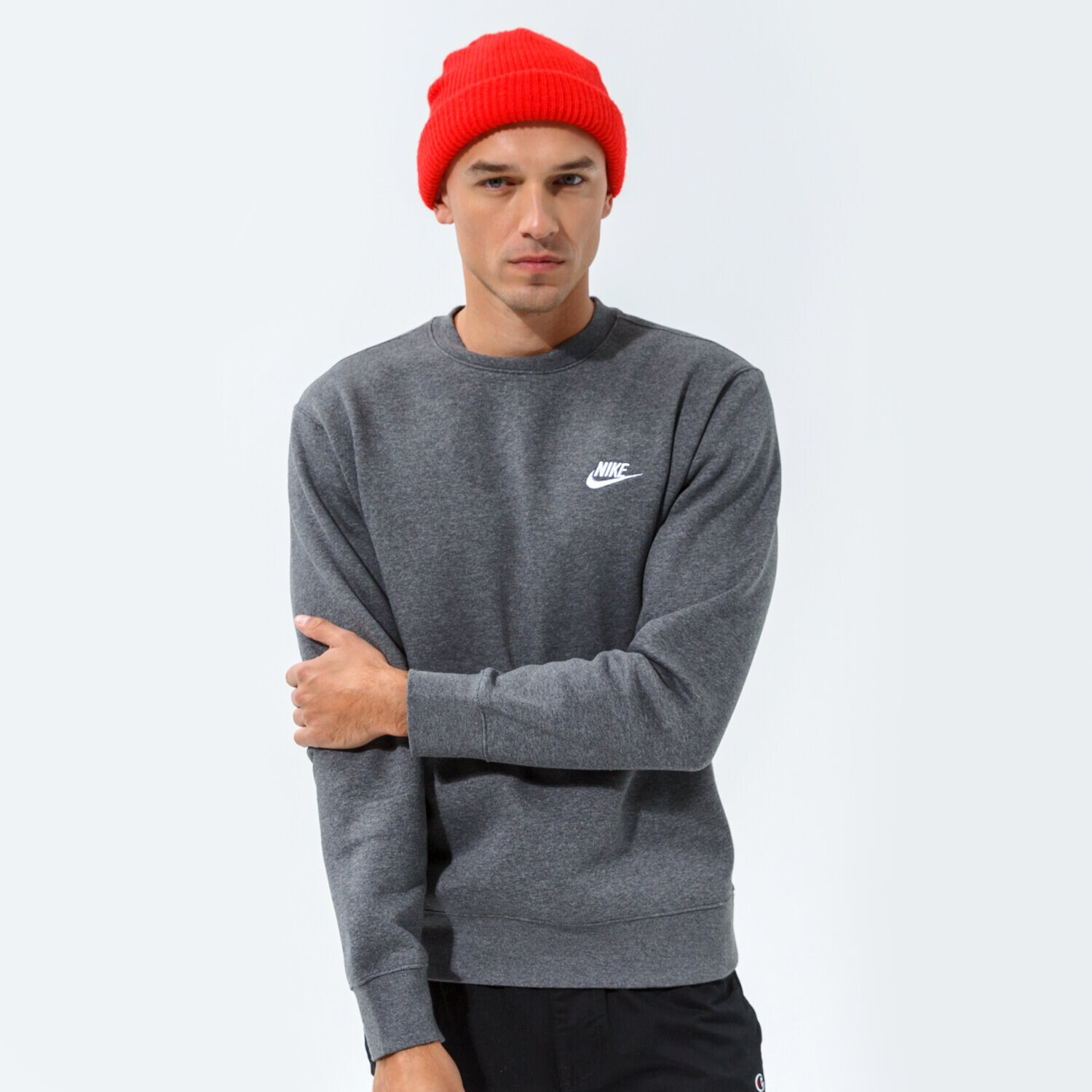 Herren NIKE SWEATSHIRT SPORTSWEAR CLUB FLEECE BV2662-071 Grau