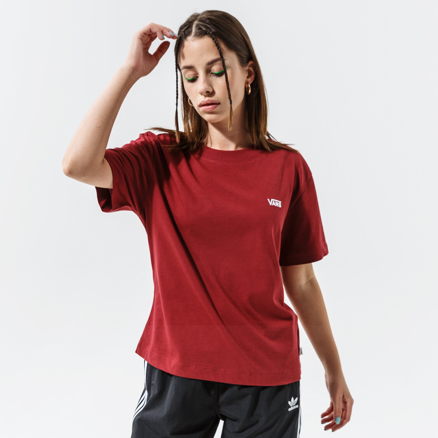 Damen T-Shirt VANS T-SHIRT JUNIOR V BOXY VN0A4MFLZBS1 Dunkelrot
