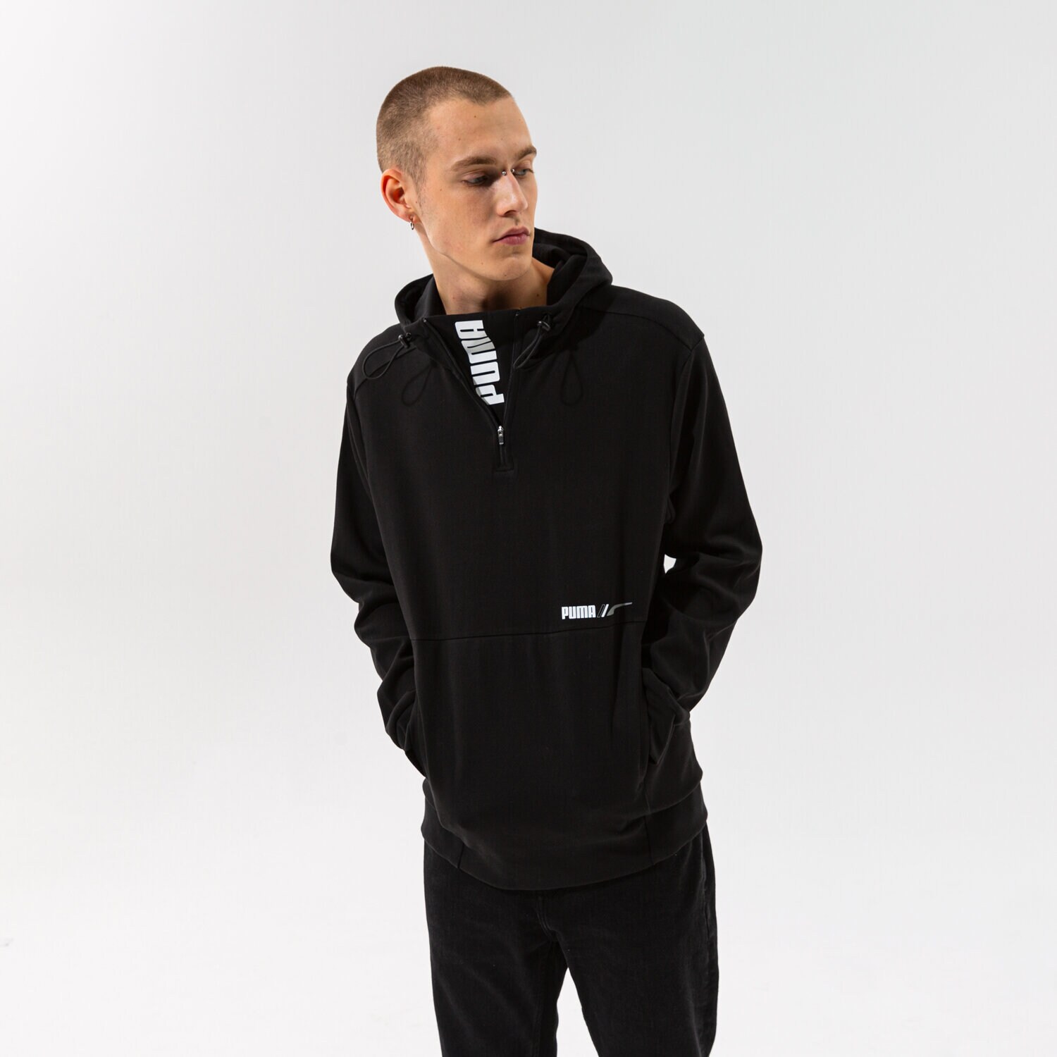 Herren PUMA HOODIE RAD/CAL HALF ZIP DK - PUMA BLACK 58938901 Schwarz