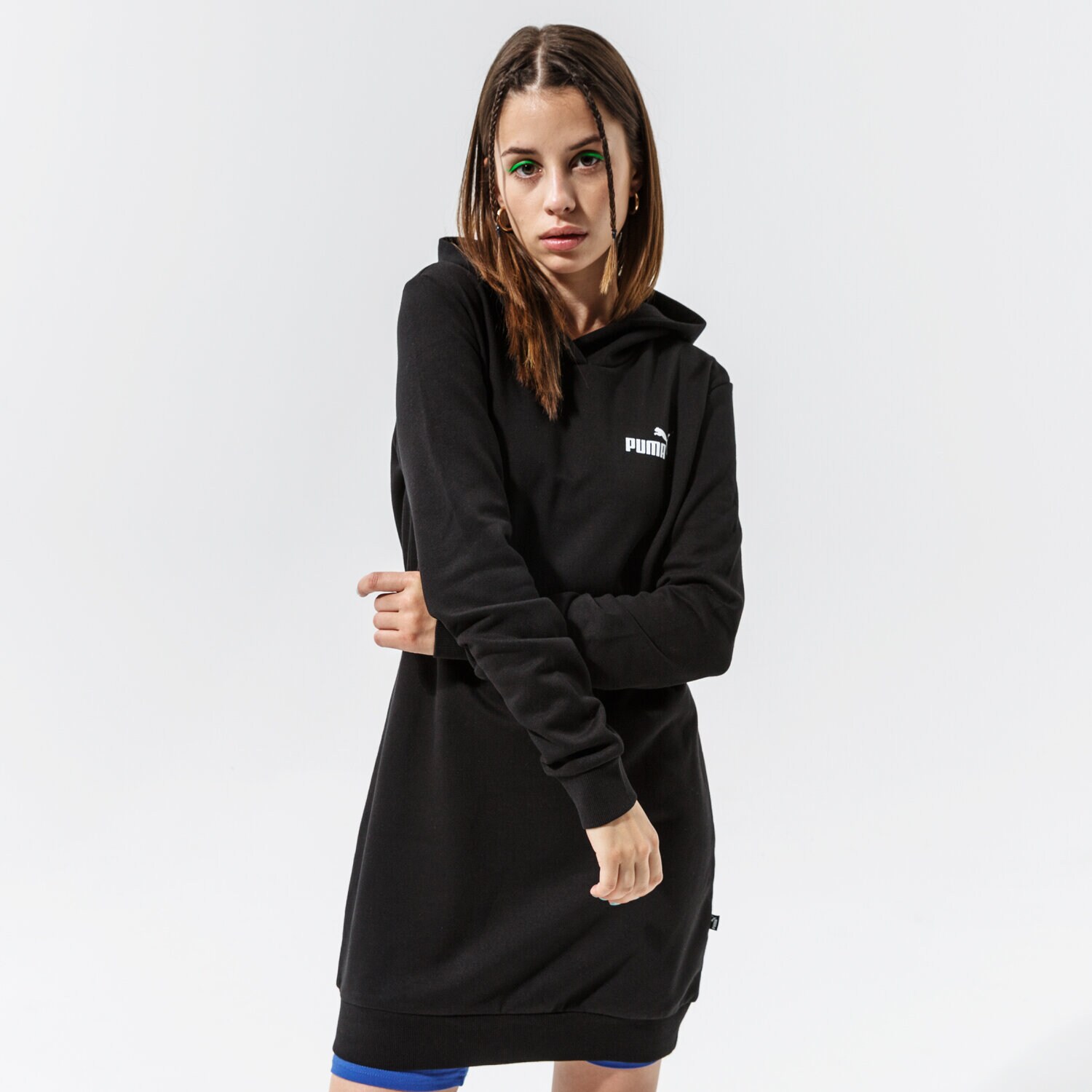 Damen Kleid PUMA KLEID ESS HOODED TRAININGSANZUGS   FL - PUMA BLACK 58912901 Schwarz