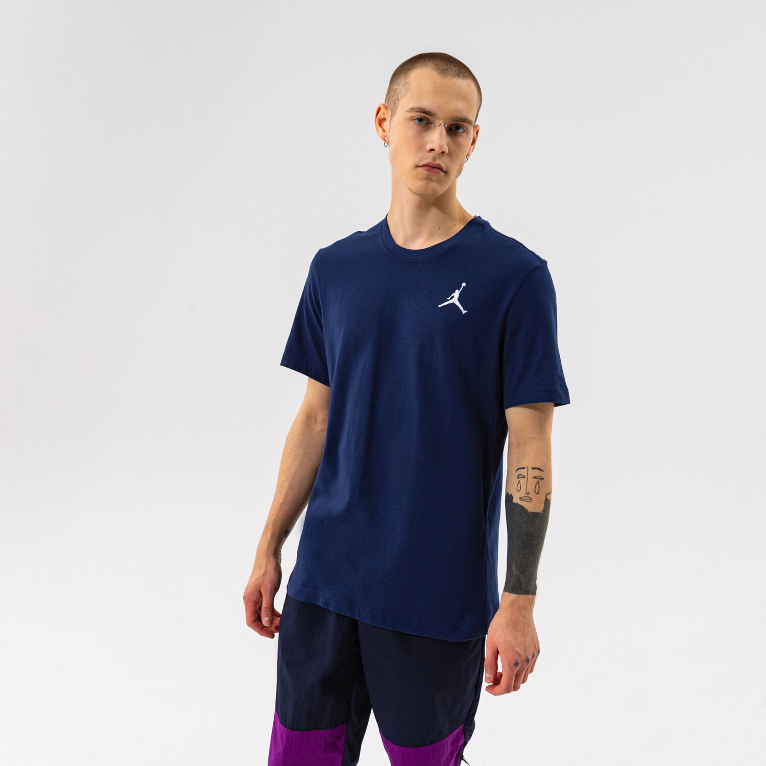 Herren T-Shirt JORDAN T-SHIRT M J JUMPMAN EMB SS CREW DC7485-410 Dunkelblau