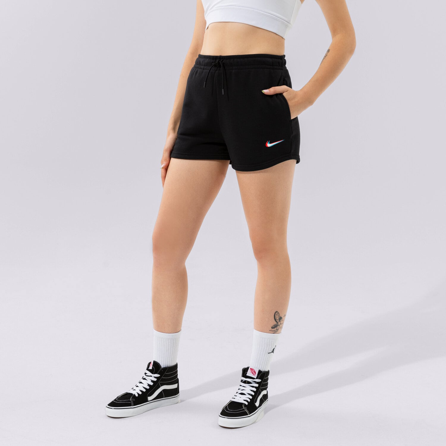 Damen Shorts NIKE SHORTS W NSW ESSNTL PRNT DJ4129-010 Schwarz