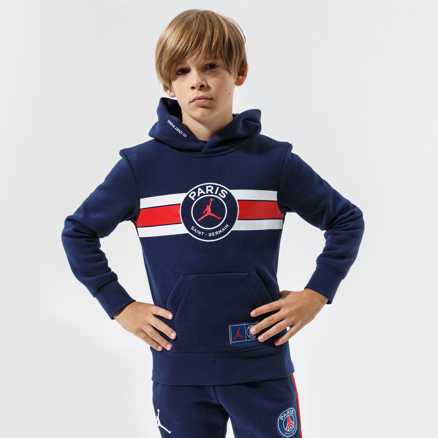 Kinder JORDAN HOODIE PARIS SAINT-GERMAIN GIRL 95A725-U90 Dunkelblau
