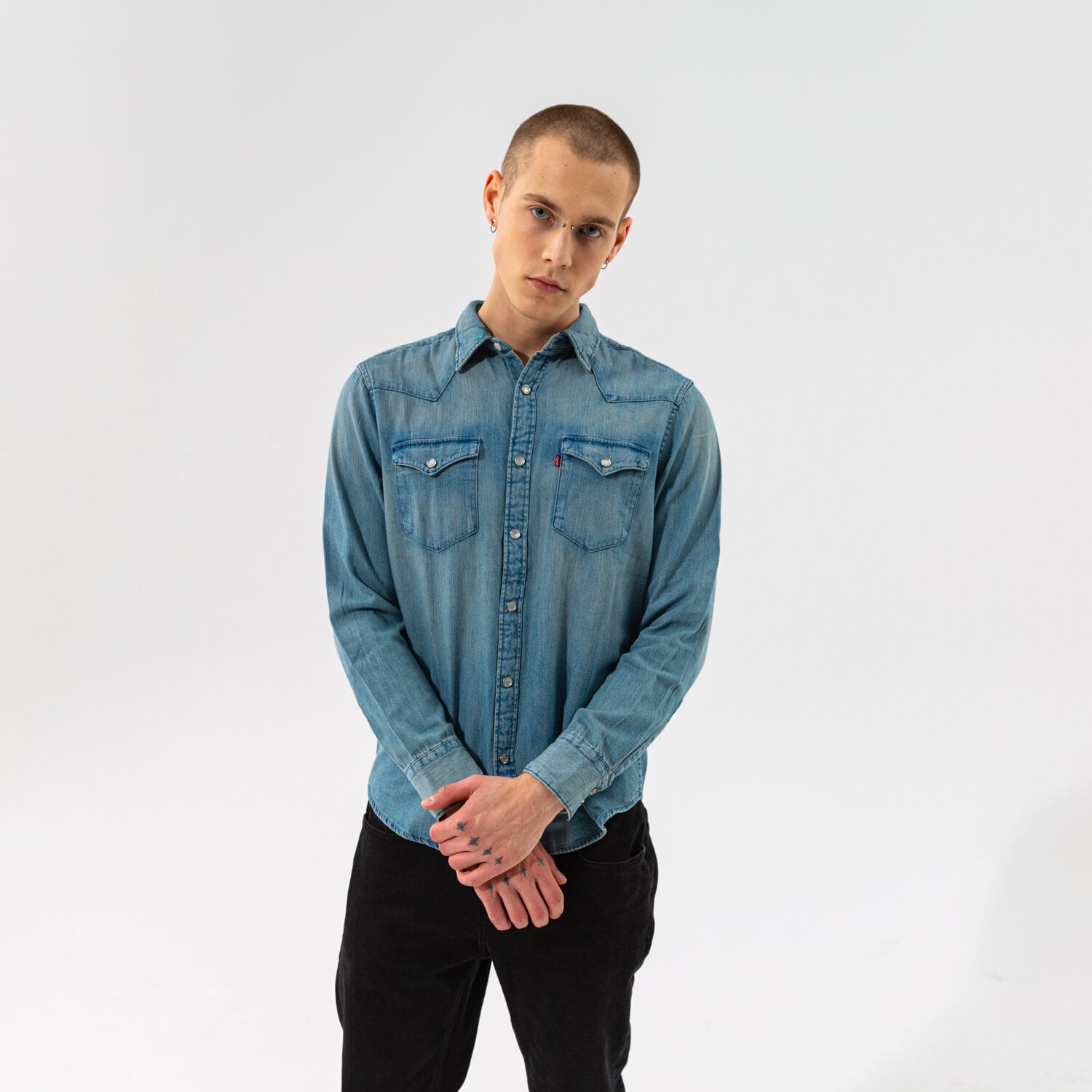 Herren Hemd LEVI'S HEMD BARSTOW WESTERN STANDARD 857440001 Blau