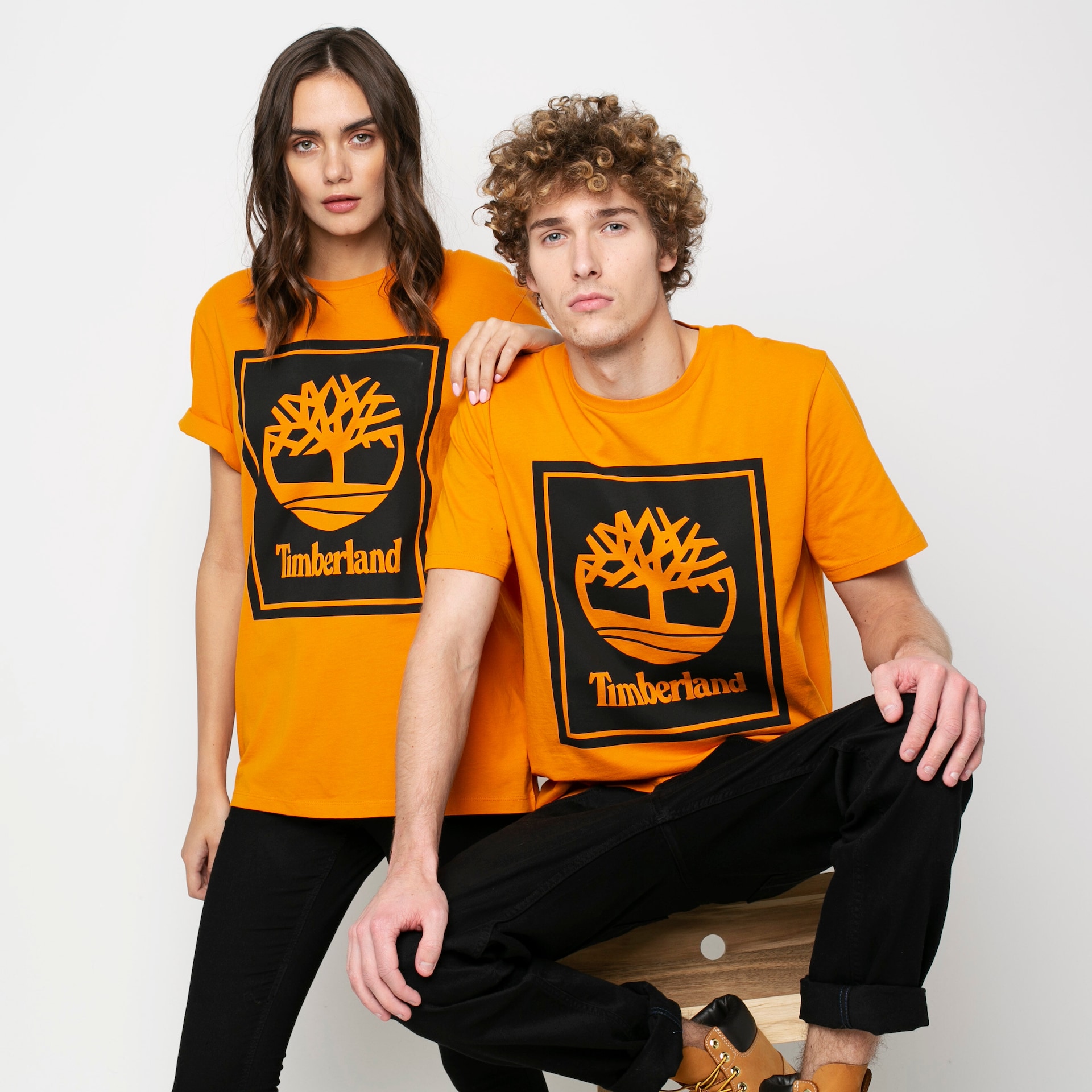 Herren T-Shirt TIMBERLAND T-SHIRT YC SS STACK LOGO TEE STACK LOGO TEE TB0A2AJ1AR81 senfgelb