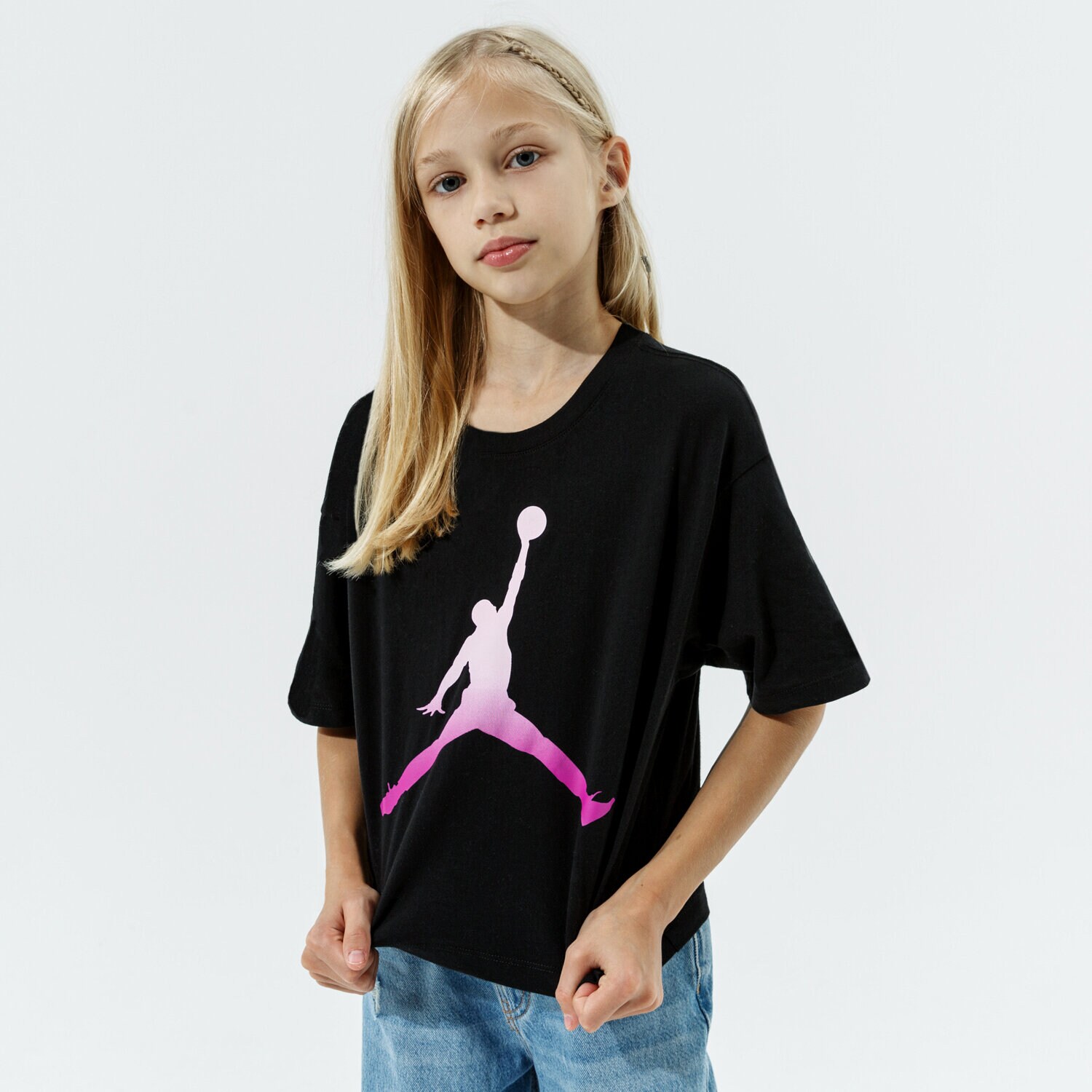 Kinder T-Shirt JORDAN T-SHIRT JDG SHORT SLEEVE GRAPHIC T-SHIRT GIRL 45A437-023 Schwarz