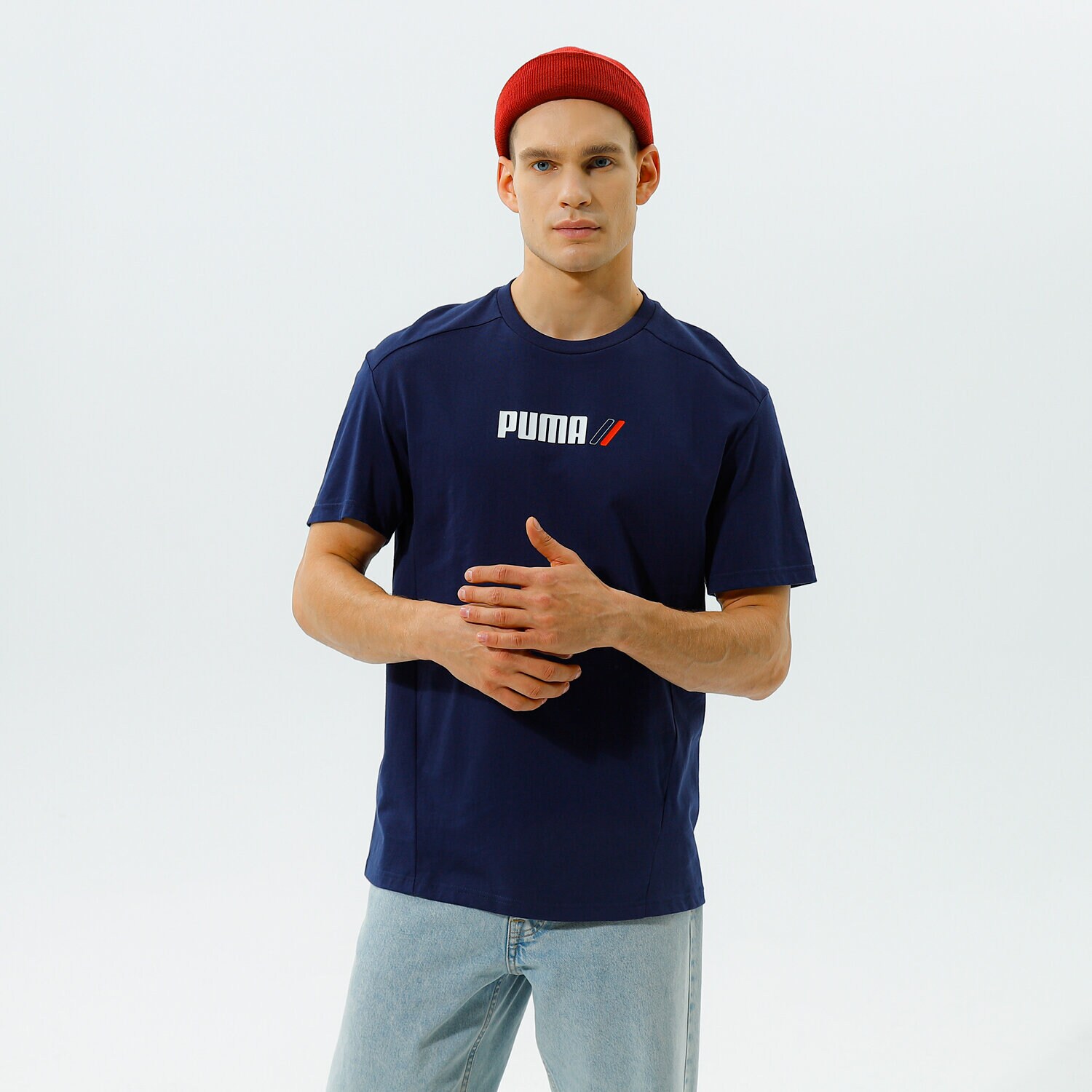 Herren T-Shirt PUMA T-SHIRT RAD/CAL TEE - PEACOAT 58938506 Dunkelblau