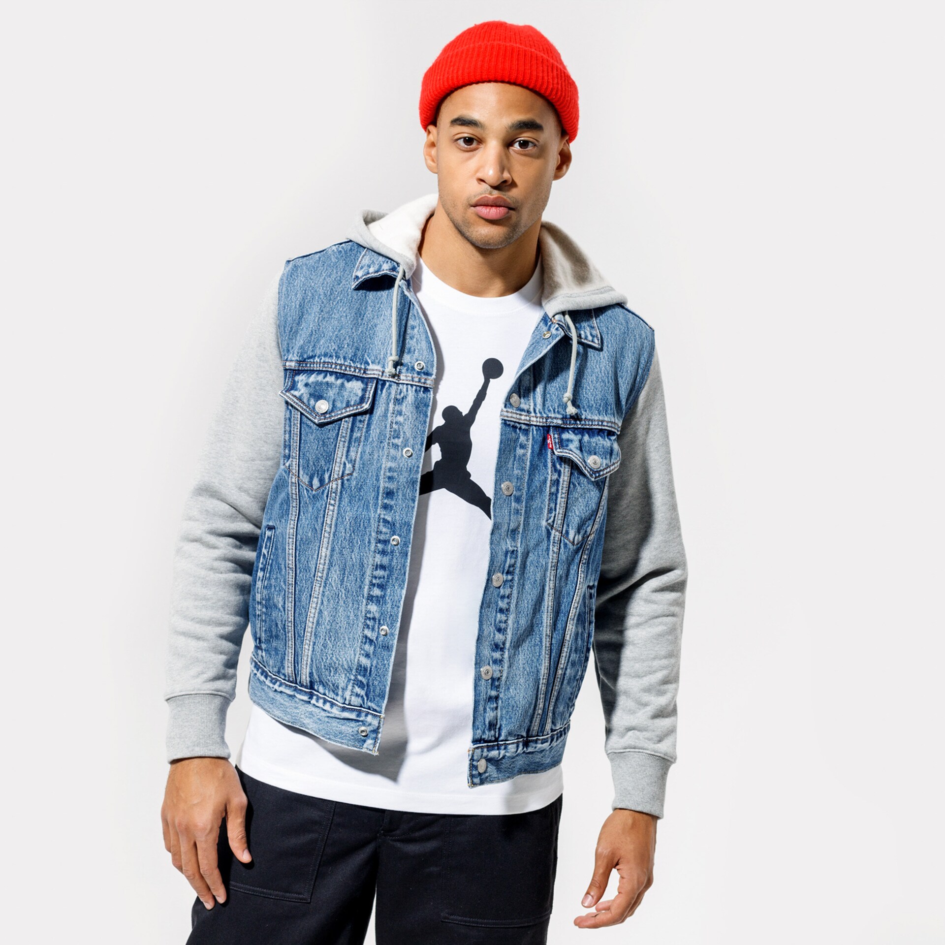 Herren Übergangsjacke LEVI'S JACKE HYBRID HOODIE V TRUCKER A06320000 Blau