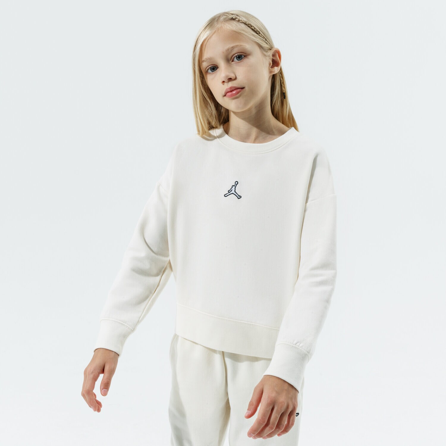 Kinder JORDAN SWEATSHIRT JORDAN ESSENTIALS CREW GIRL 45A859-W5T Beige
