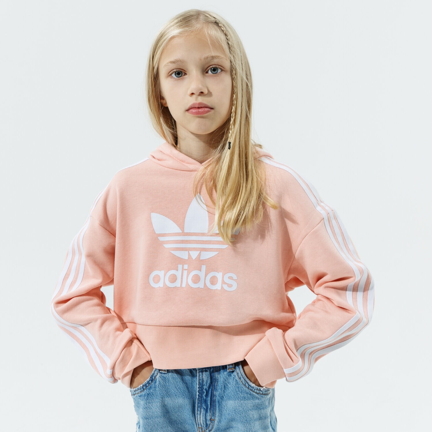Kinder ADIDAS HOODIE CROPPED HOODIE GIRL H32339 Rosa