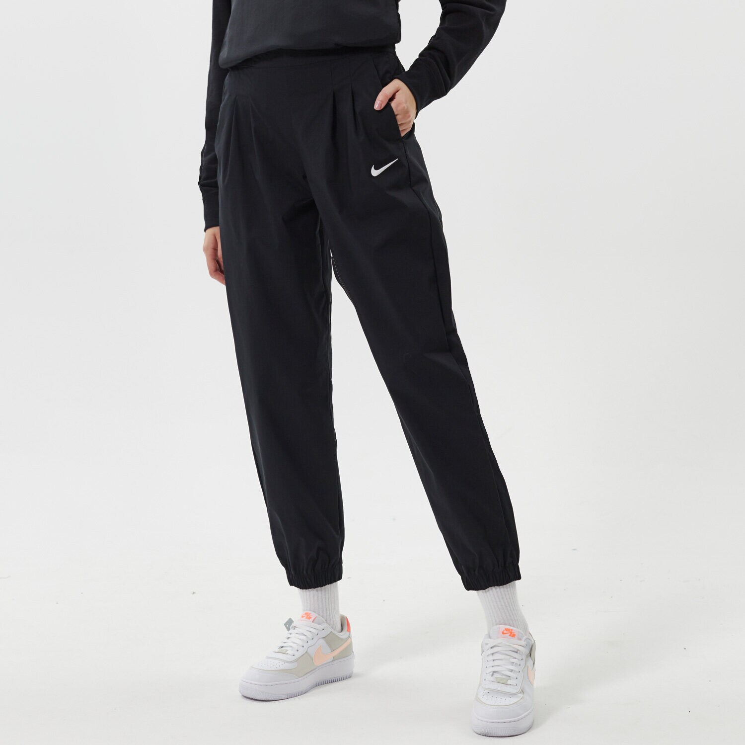 Damen Hosen NIKE HOSE W NSW ICN CLSH WVN HR JGGR DD5048-010 Schwarz