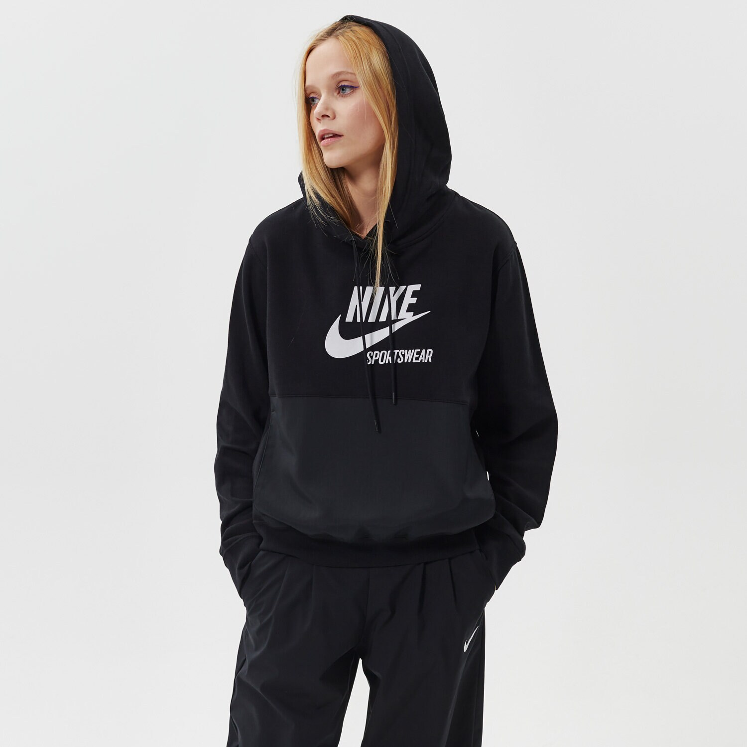 Damen NIKE HOODIE W NSW FLC HOODIE HTG DD5673-010 Schwarz