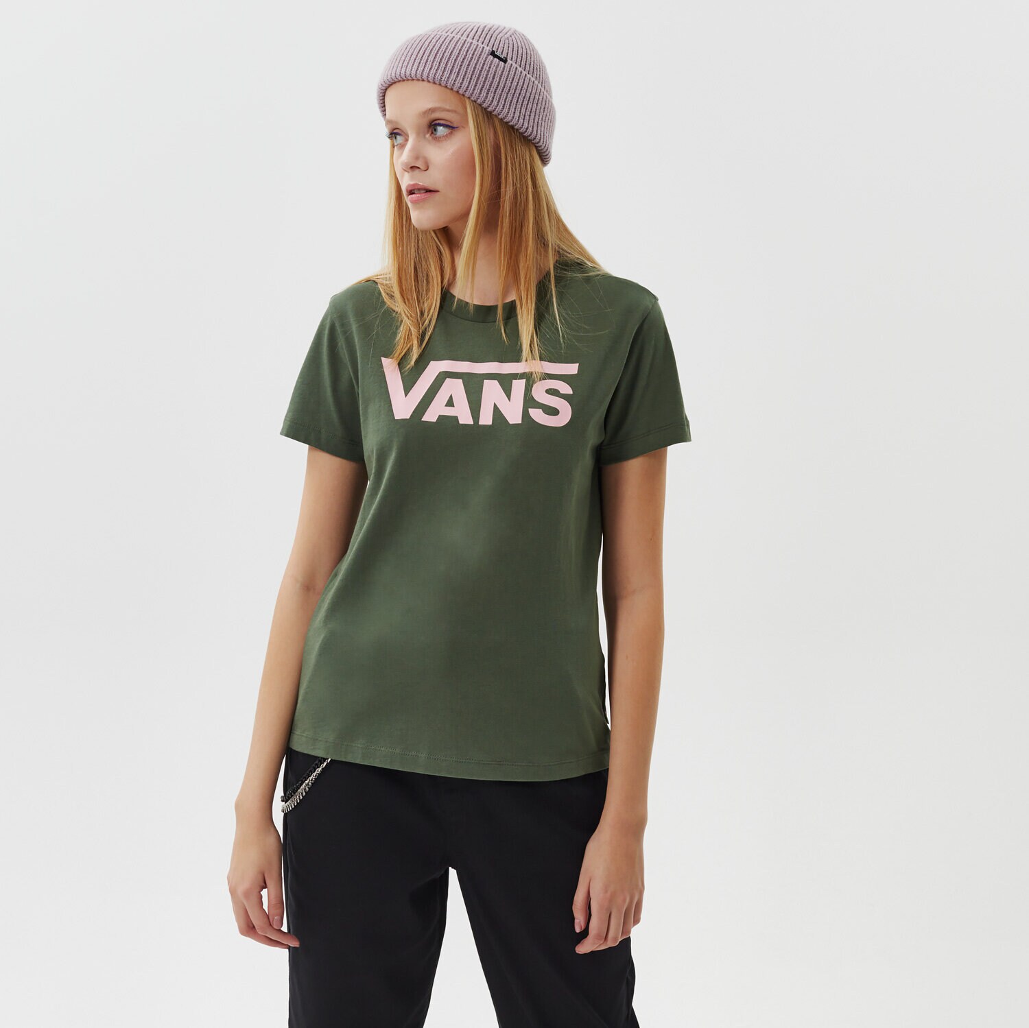Damen T-Shirt VANS T-SHIRT FLYING V CREW TEE VN0A3UP47WJ1 Grün