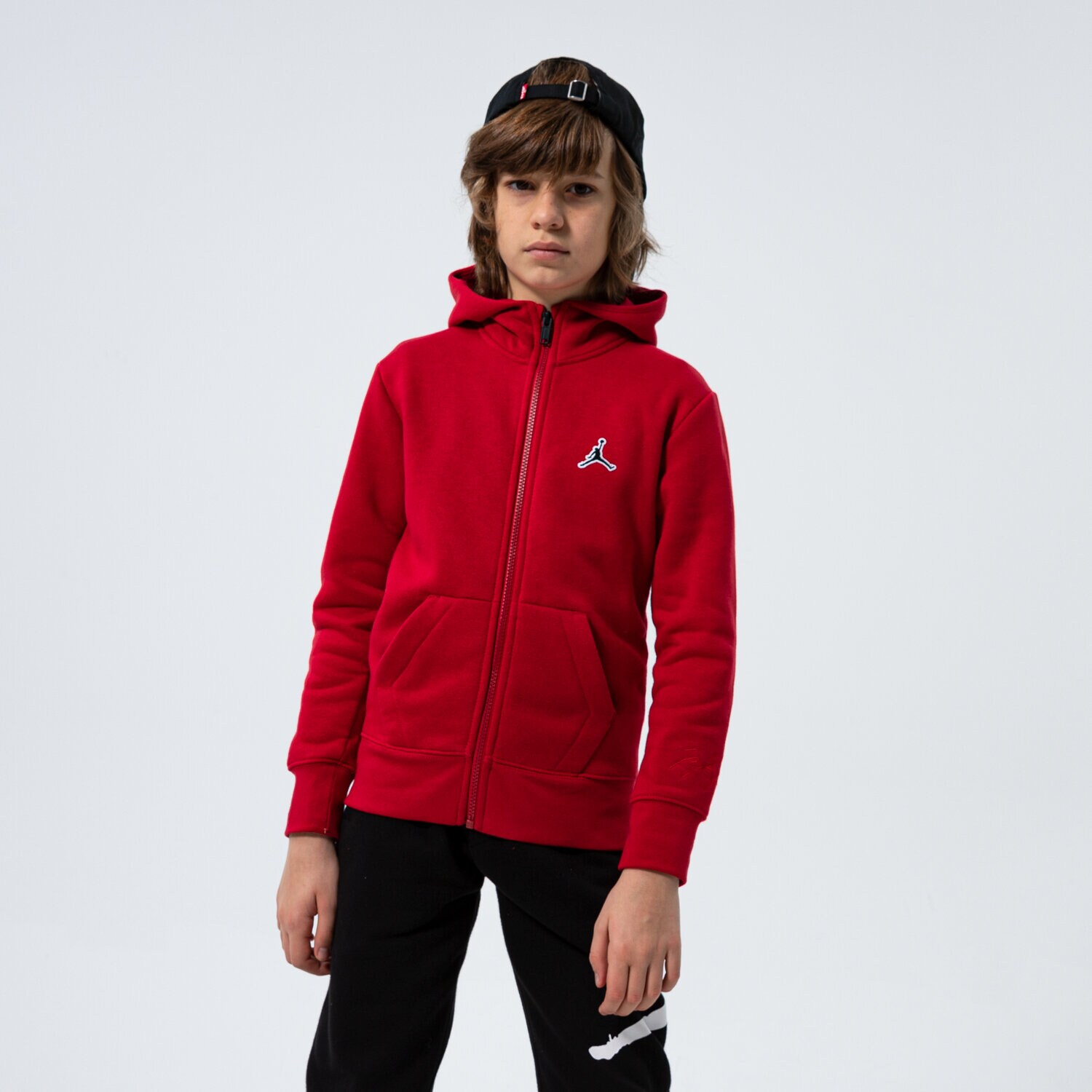 Kinder JORDAN SWEATSHIRT MIT REIßVERSCHLUSS   Z KAPTUREM FZ HOODIE  95A714-R78 Rot