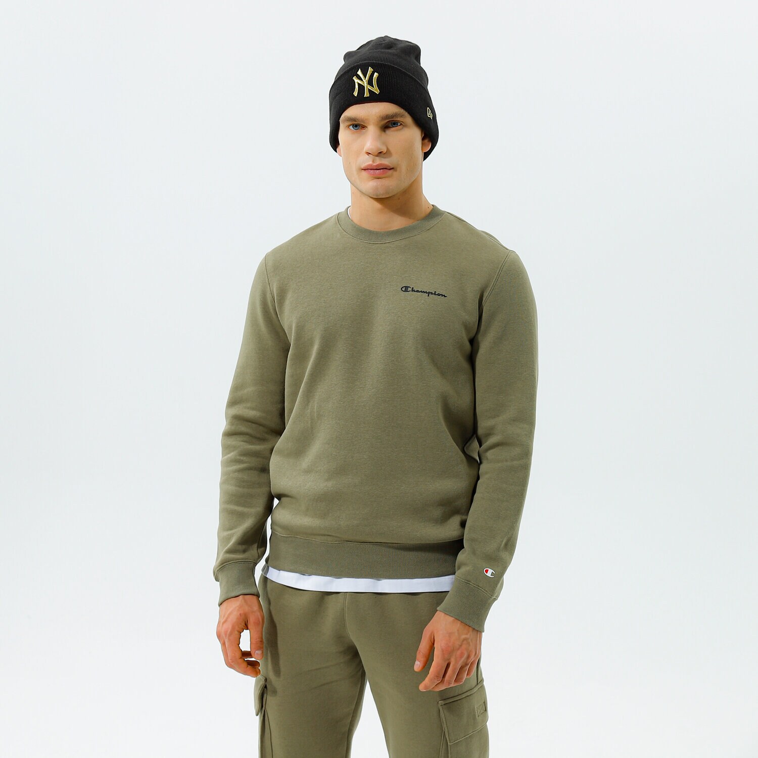 Herren CHAMPION SWEATSHIRT CREWNECK SWEATSHIRT 214750GS044 Khaki