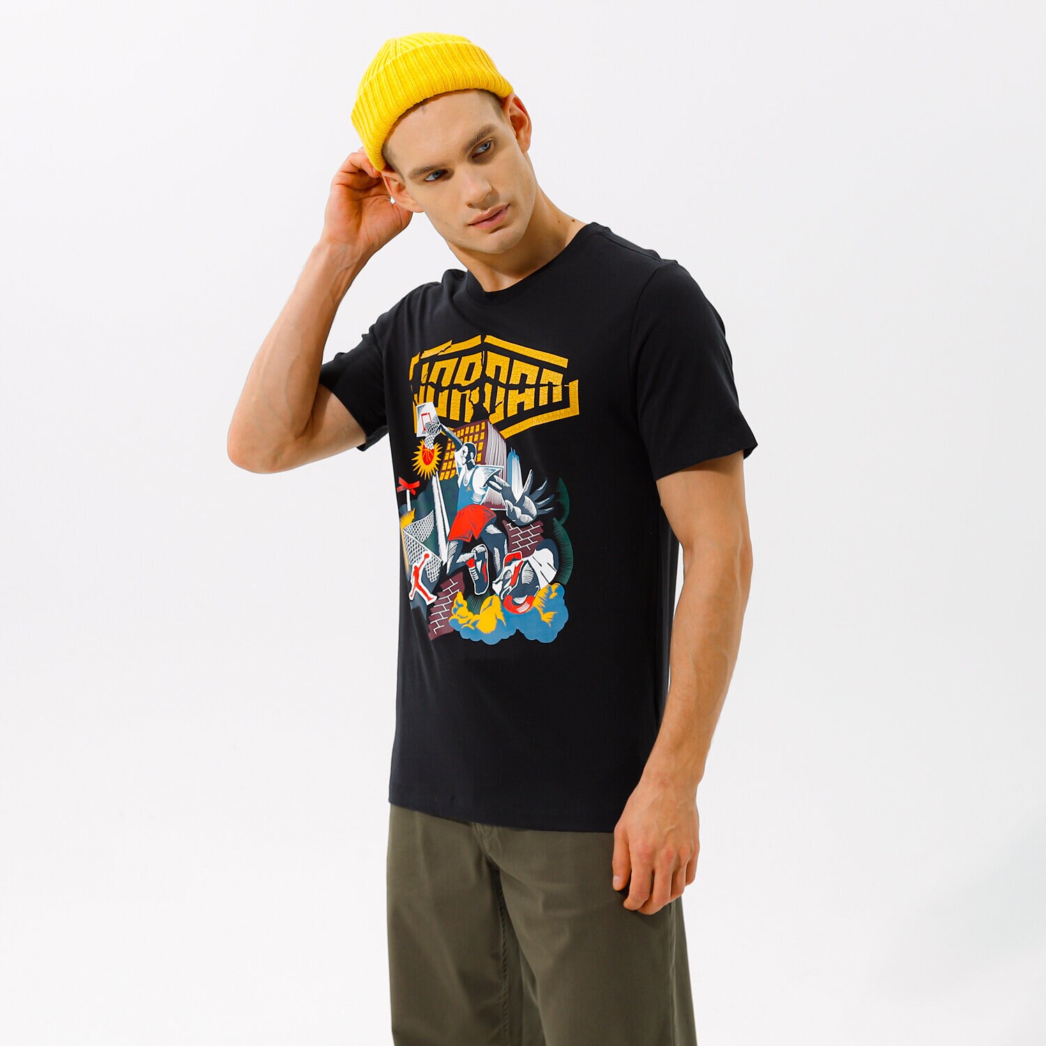 Herren T-Shirt JORDAN T-SHIRT M J SPRT DNA SS GFX CREW DC9783-010 Schwarz
