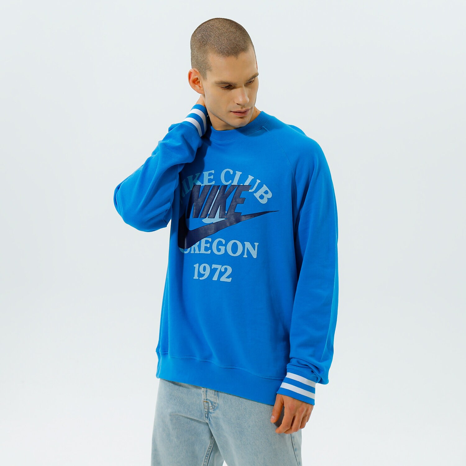 Herren NIKE SWEATSHIRT M NSW TREND FT CREW DD6165-435 Blau
