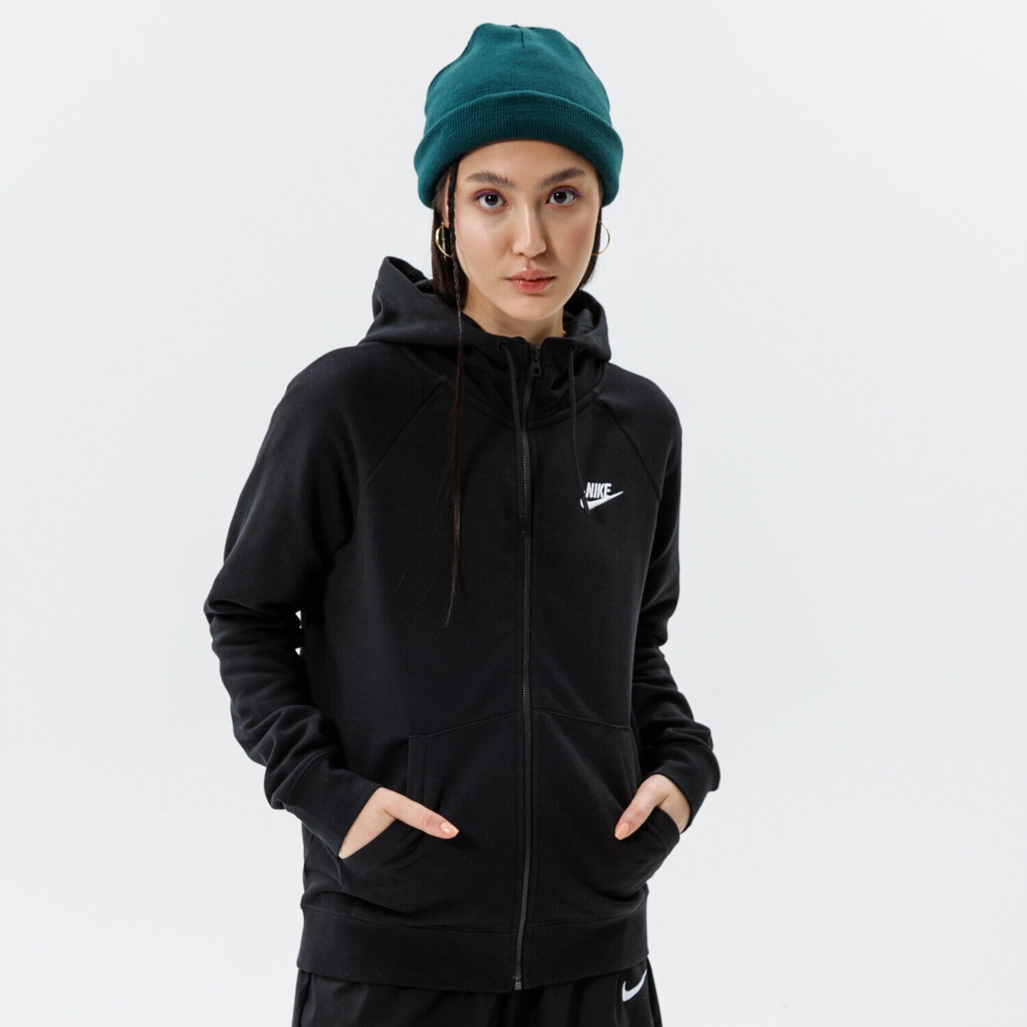 Damen NIKE SWEATSHIRT MIT REIßVERSCHLUSS Z KAPTUREM NIKE SPORTSWEA BV4122-010 Schwarz