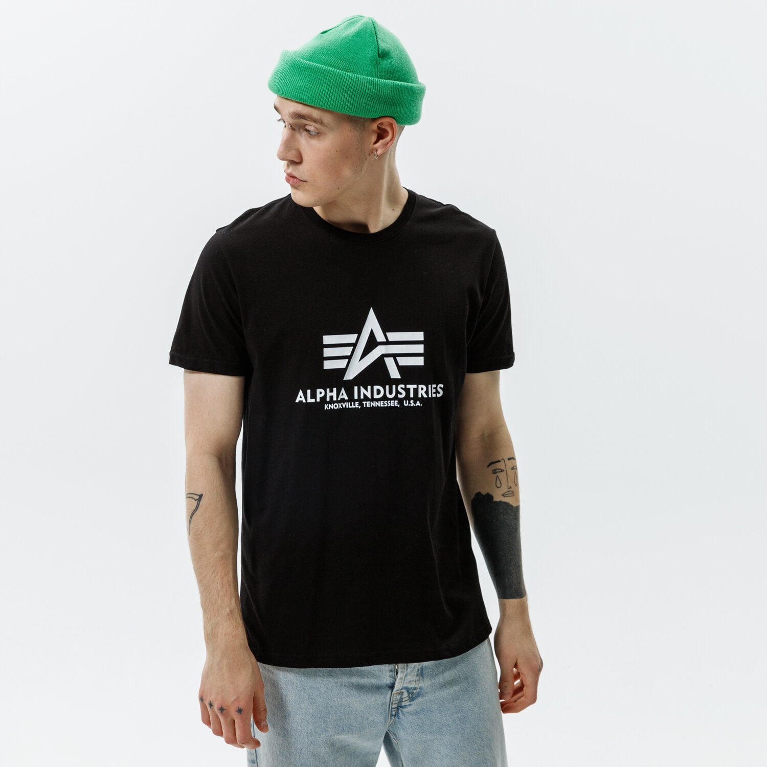 Herren T-Shirt ALPHA INDUSTRIES T-SHIRT BASIC T 100501-03 Schwarz