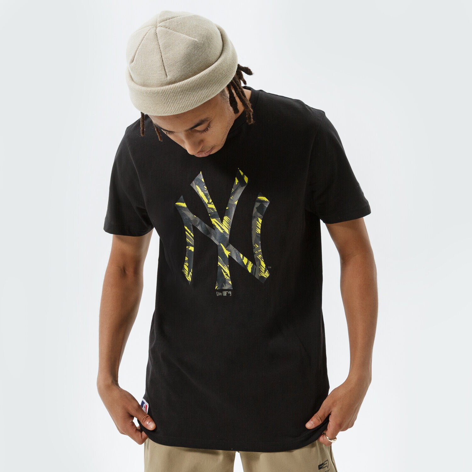 Herren T-Shirt NEW ERA T-SHIRT MLB CAMO INFILL TEE NEYYAN BLK 12827252 Schwarz