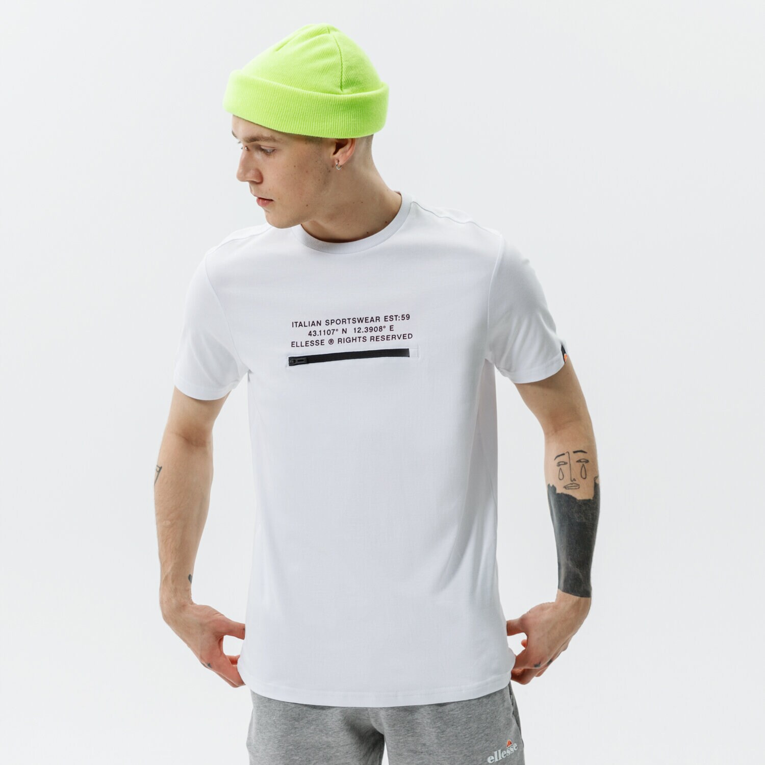 Herren T-Shirt ELLESSE T-SHIRT PIEDMONT TEE WHT SHI11160908 Weiß