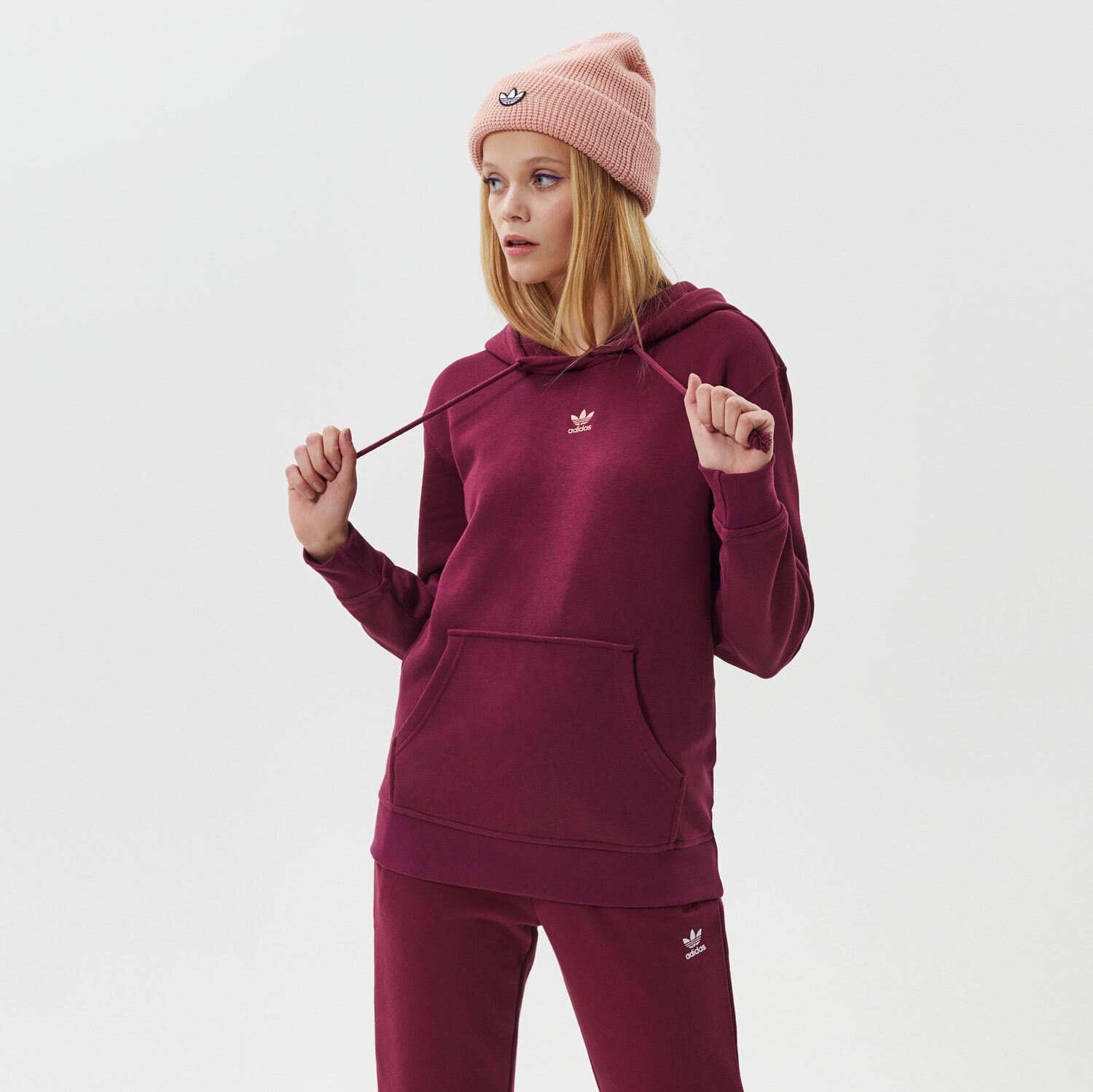 Damen ADIDAS HOODIE HOODIE H34728 Dunkelrot
