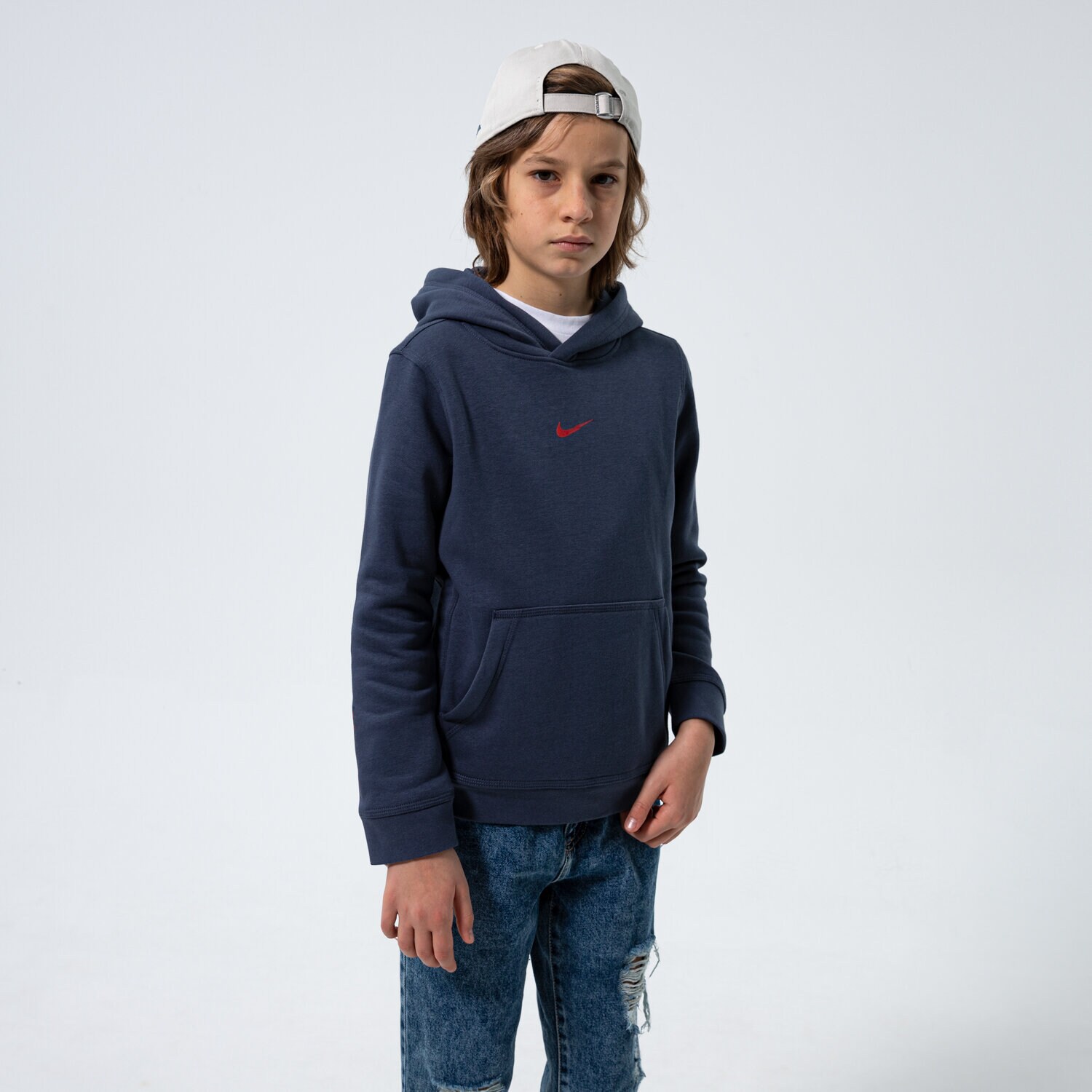 Kinder NIKE HOODIE B NSW ZIGZAG FLC BOY DO2669-437 Dunkelblau