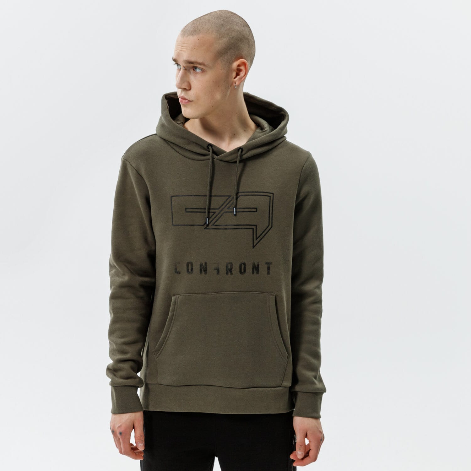 Herren CONFRONT HOODIE LOGO HOODY KHAKI  CF321BLM31001 Khaki