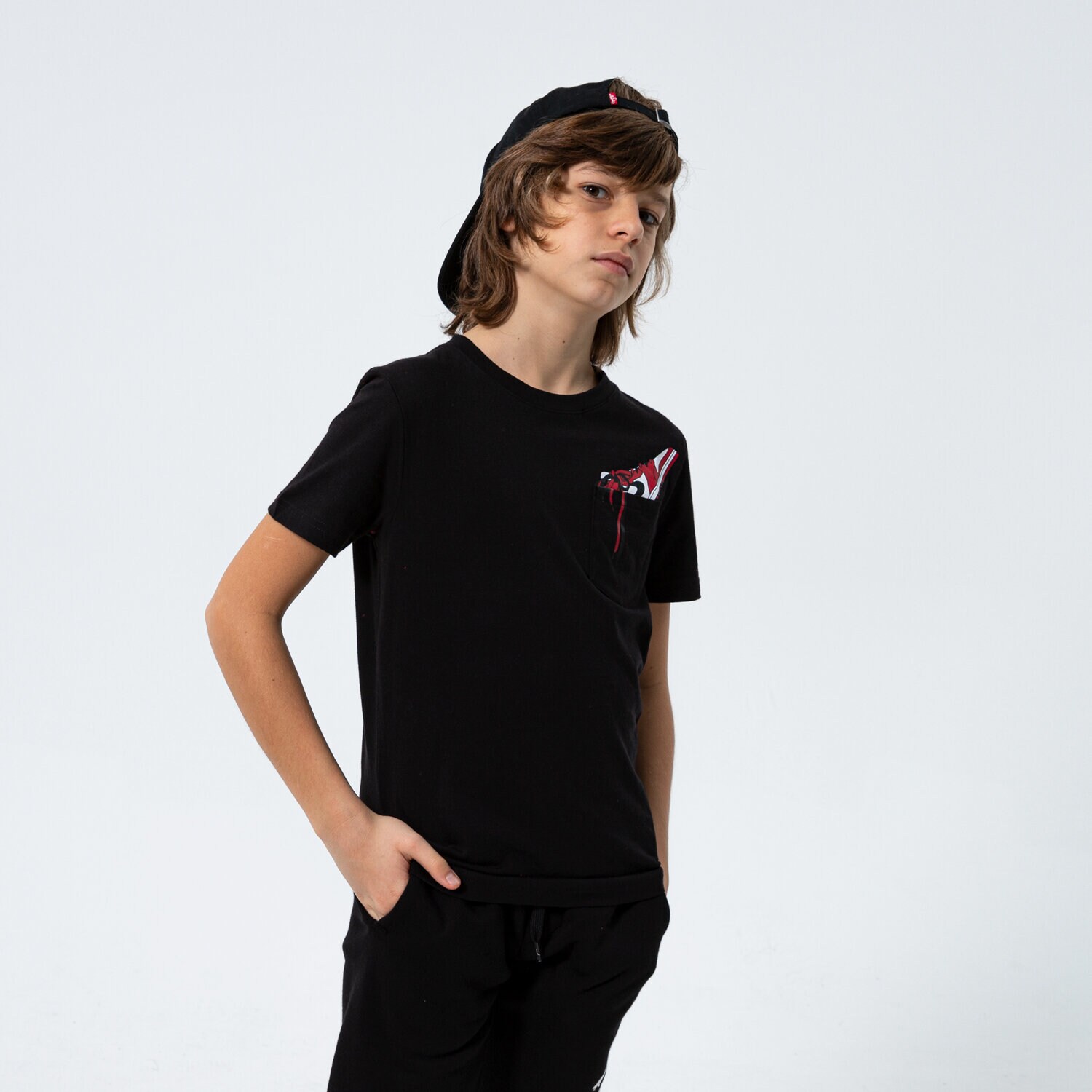 Kinder T-Shirt JORDAN T-SHIRT AJ1 POCKET PLAY BOY 95B092023 Schwarz
