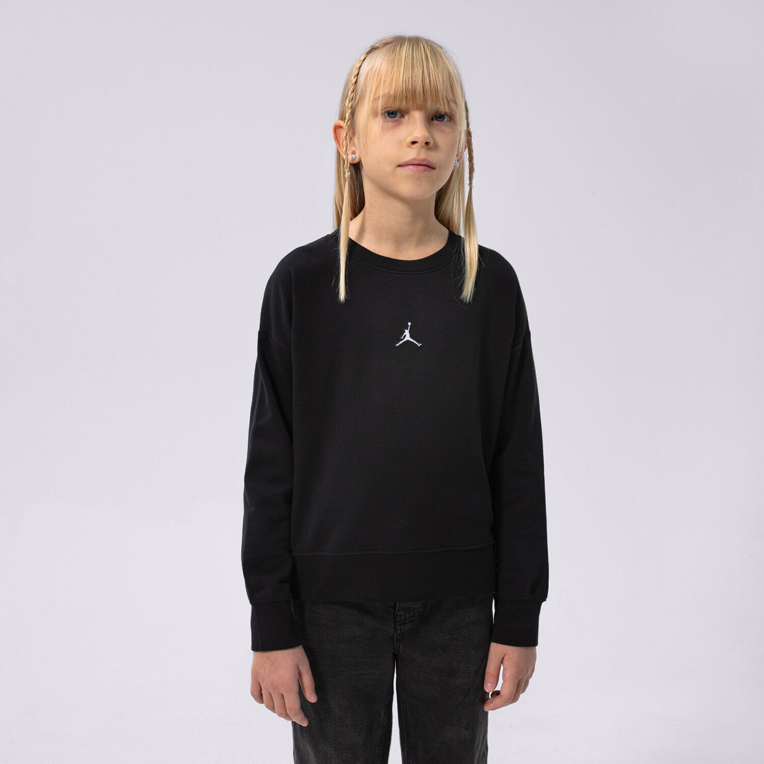 Kinder JORDAN SWEATSHIRT ESSENTIALS CREW GIRL 45A859-023 Schwarz